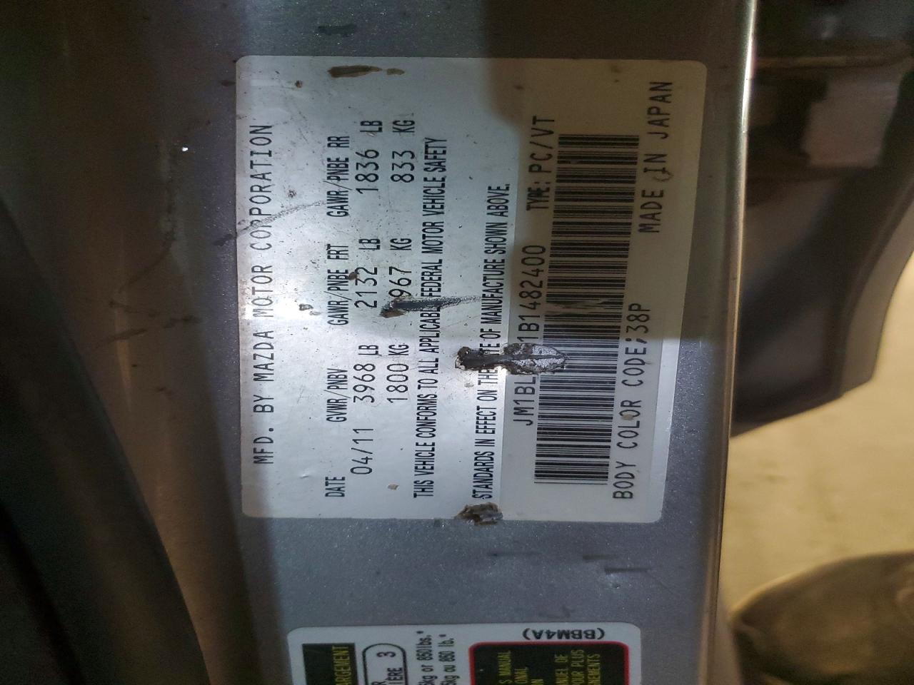 2011 Mazda 3 I Silver vin: JM1BL1VF1B1482400