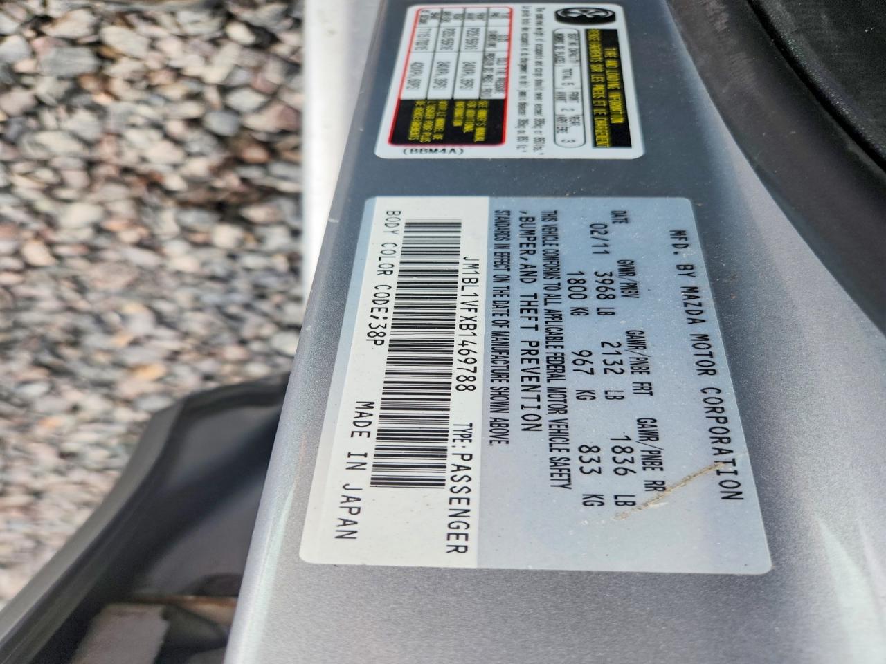 2011 Mazda 3 I Silver vin: JM1BL1VFXB1469788