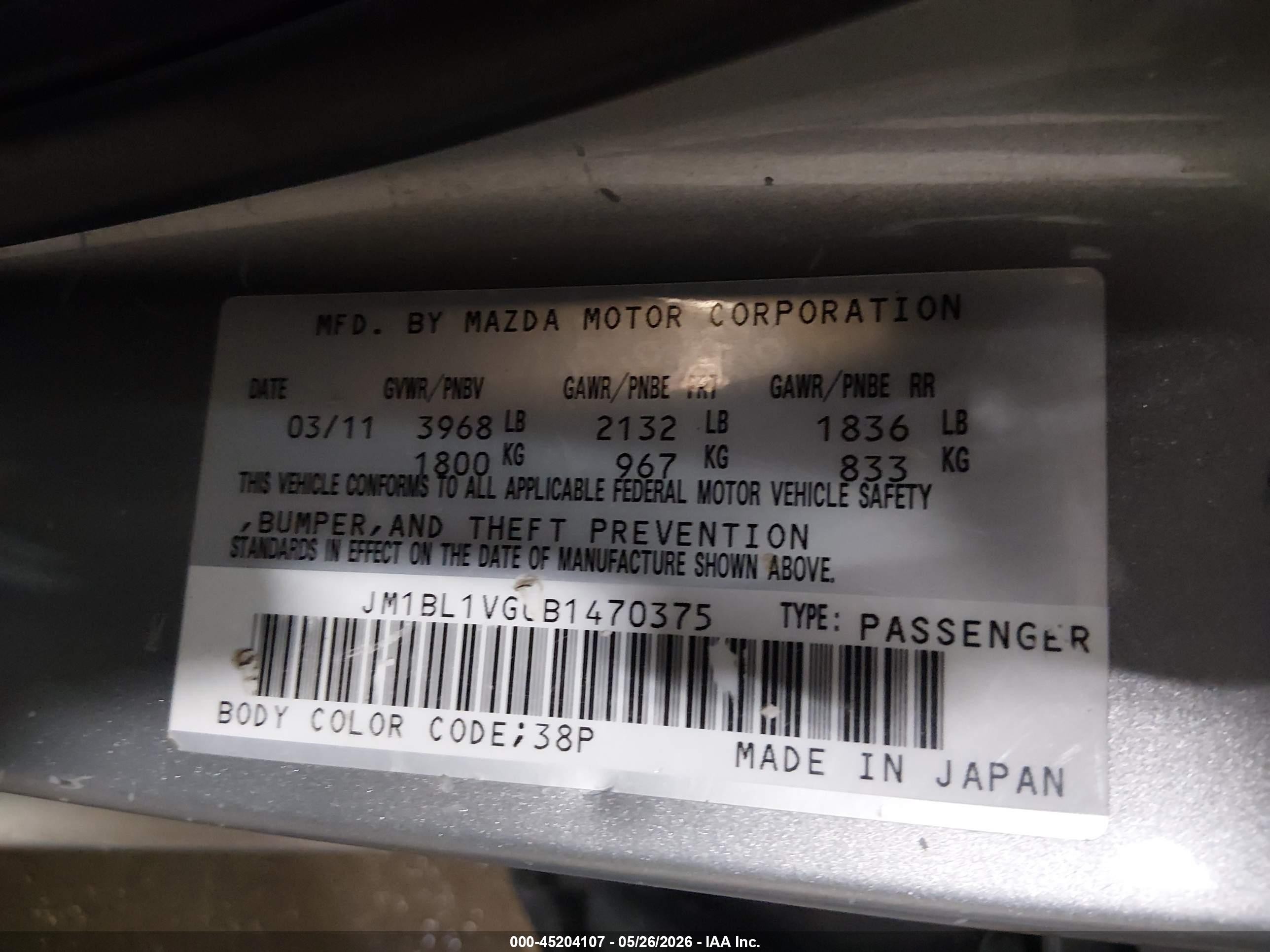 2011 Mazda Mazda3 I Touring Silver vin: JM1BL1VG0B1470375