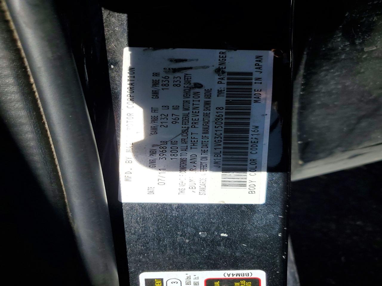 2012 Mazda 3 I Black vin: JM1BL1VG3C1508618