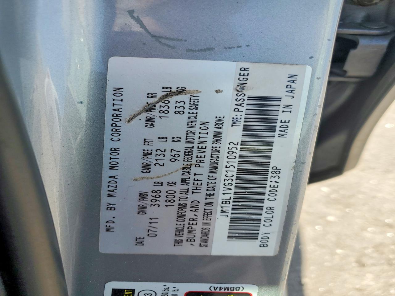 2012 Mazda 3 I Silver vin: JM1BL1VG3C1510952