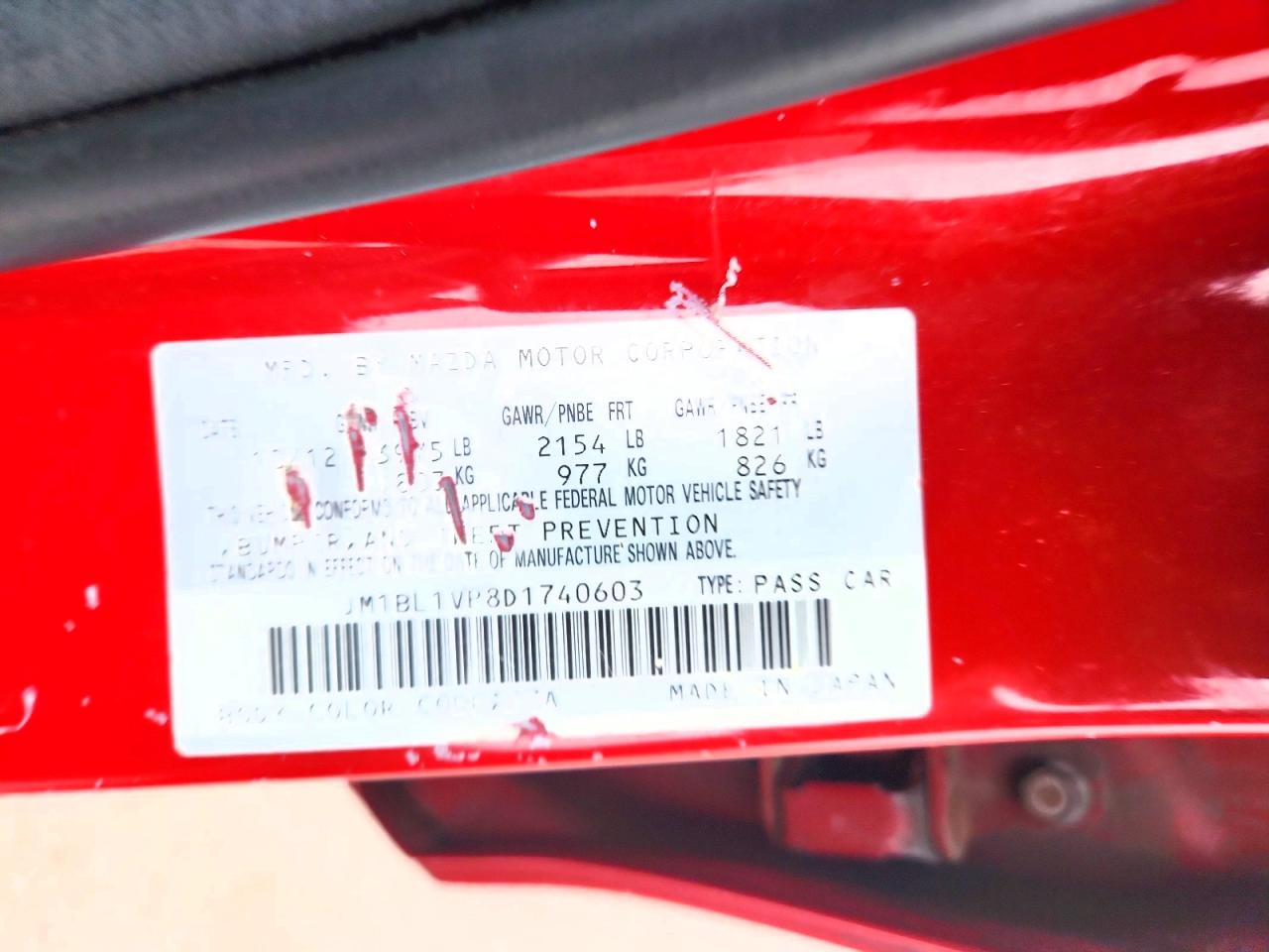 2013 Mazda 3 I Red vin: JM1BL1VP8D1740603