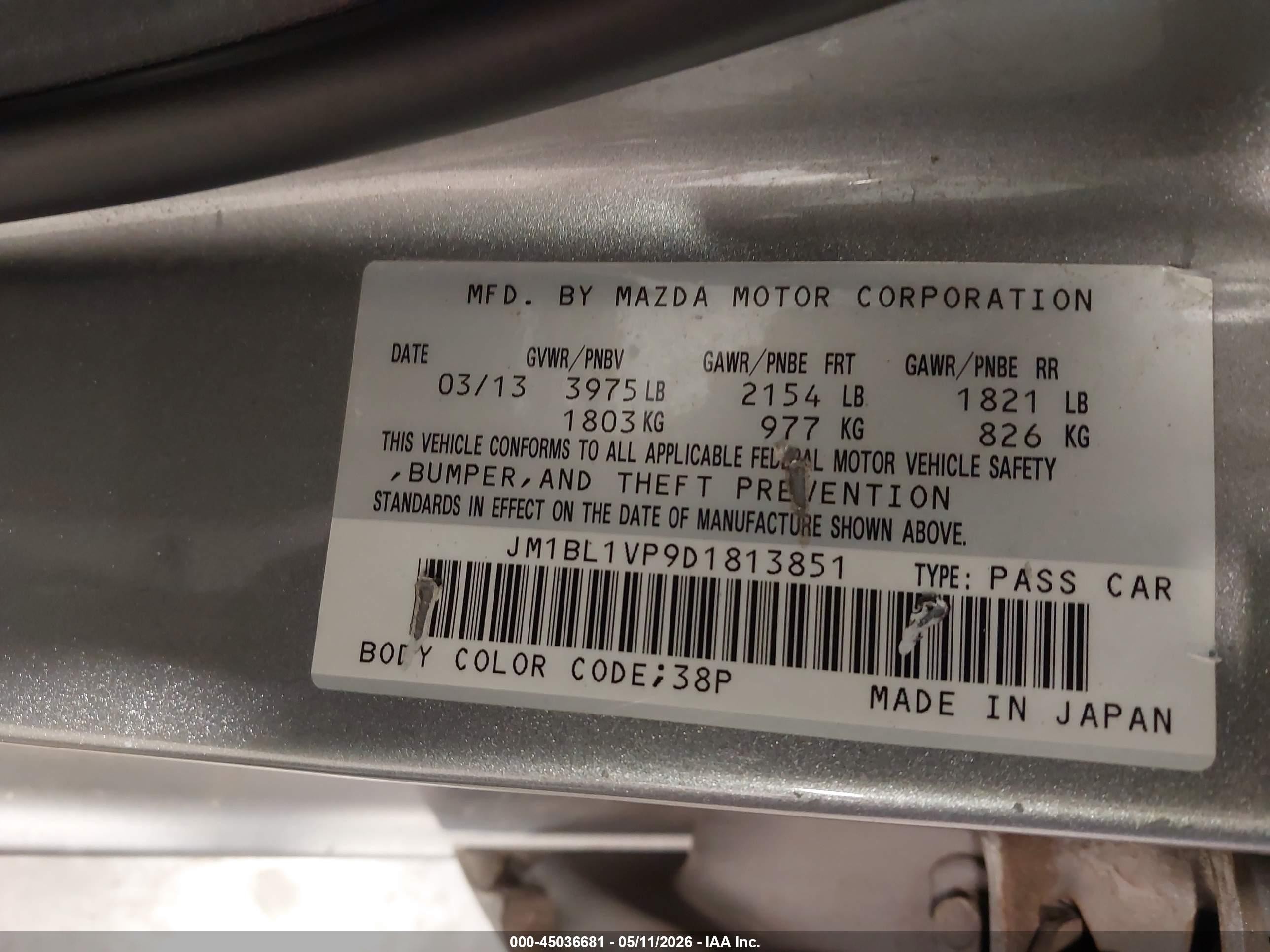2013 Mazda Mazda3 I Touring Silver vin: JM1BL1VP9D1813851