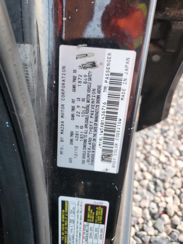 2011 Mazda 3 S Black vin: JM1BL1W5XB1436716