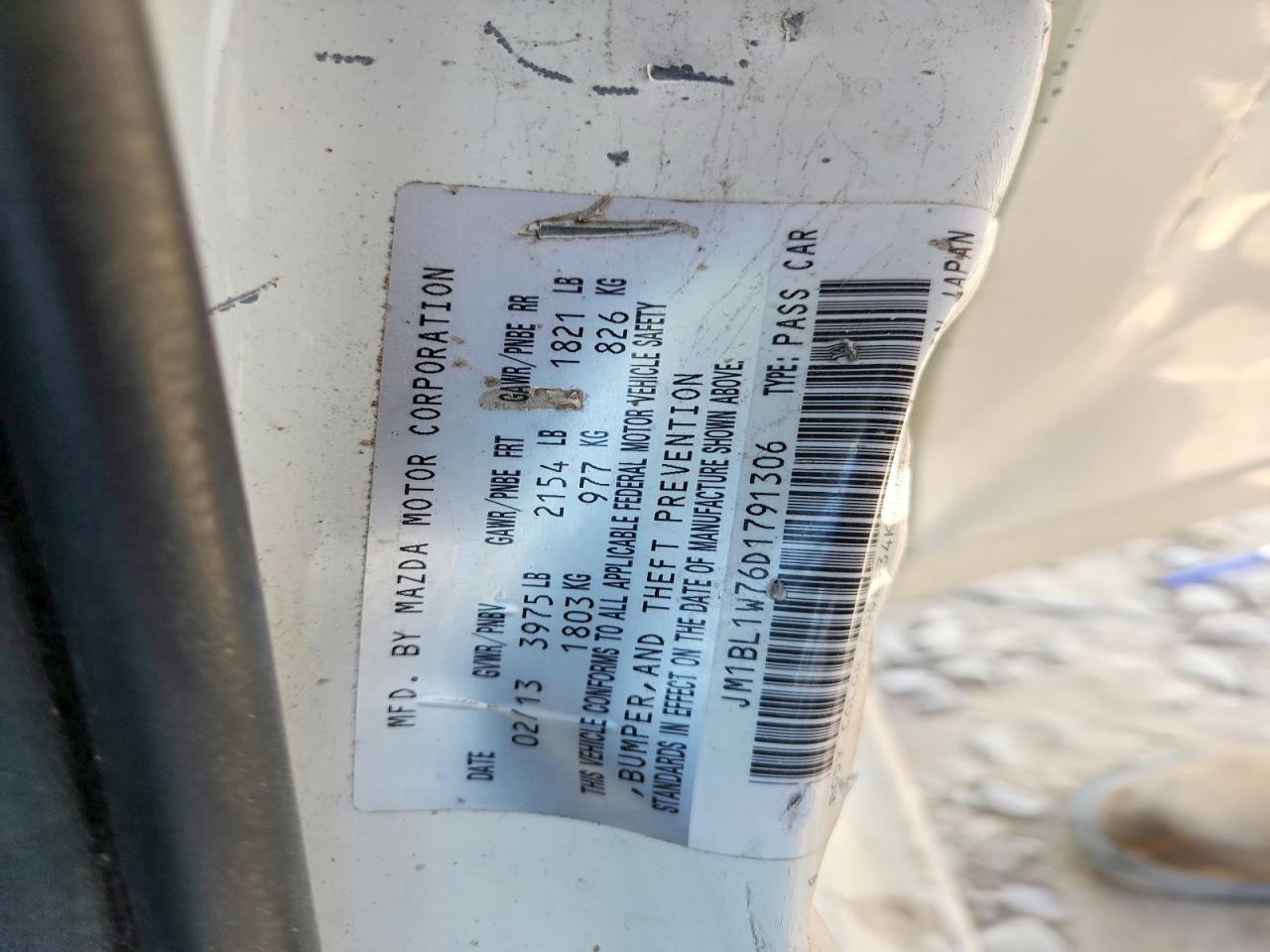 2013 Mazda 3 I White vin: JM1BL1W76D1791306