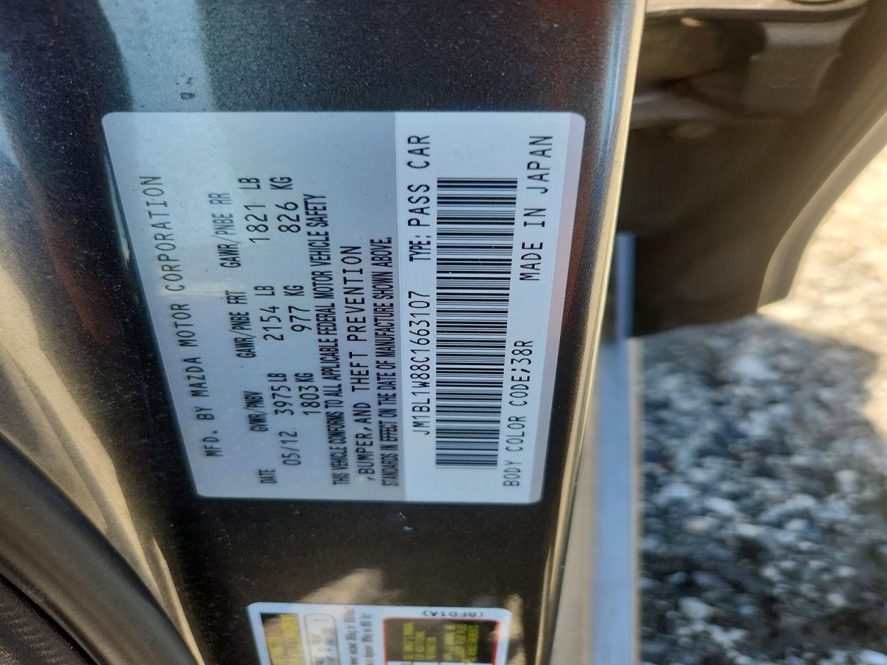 2012 Mazda 3 I Charcoal vin: JM1BL1W88C1663107