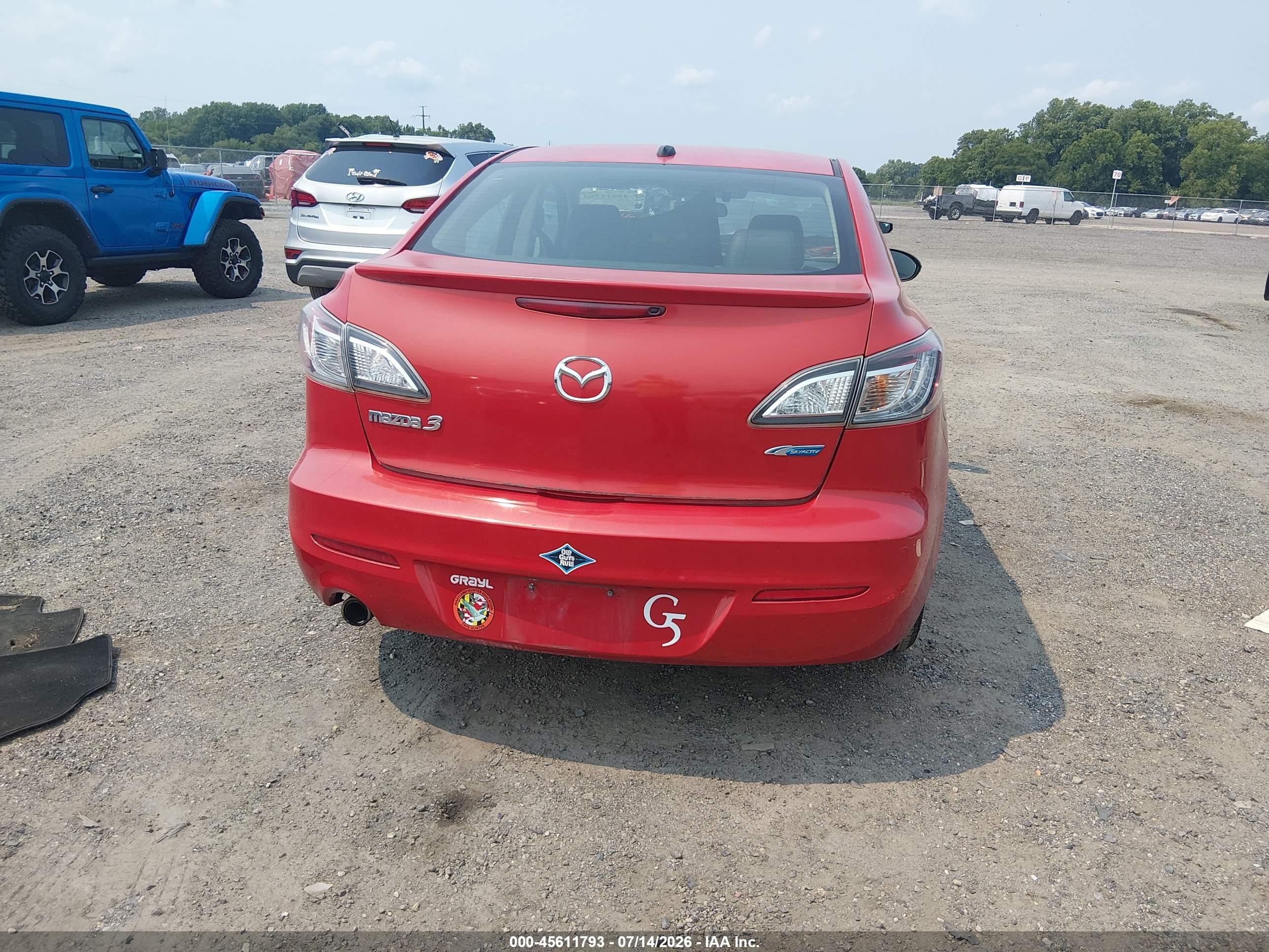 2013 Mazda Mazda3 I Grand Touring Красный vin: JM1BL1WP5D1740041