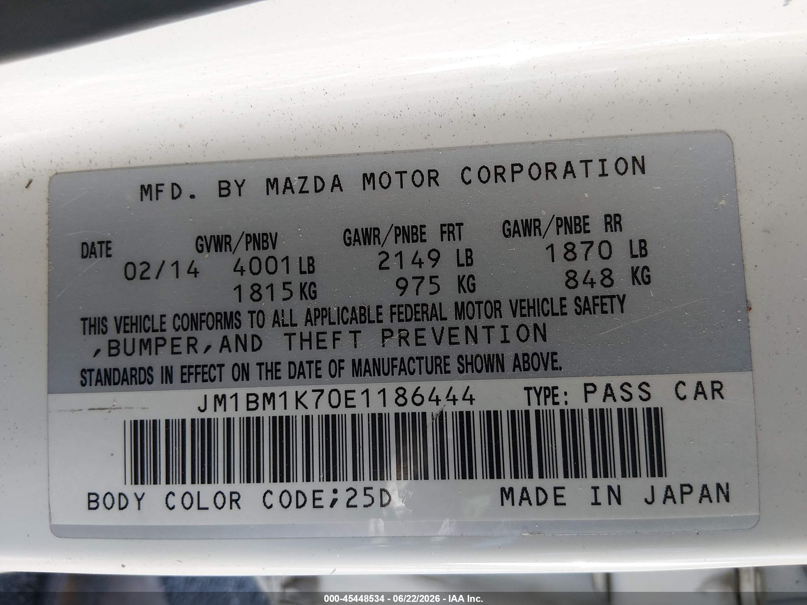 2014 Mazda Mazda3 I Sport Белый vin: JM1BM1K70E1186444