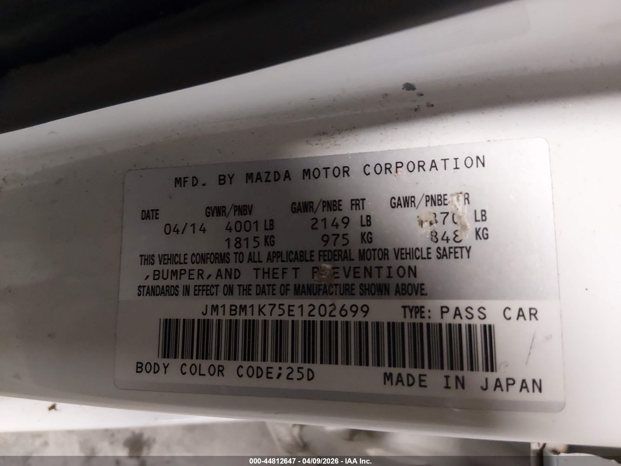 2014 Mazda Mazda3 I Sport White vin: JM1BM1K75E1202699
