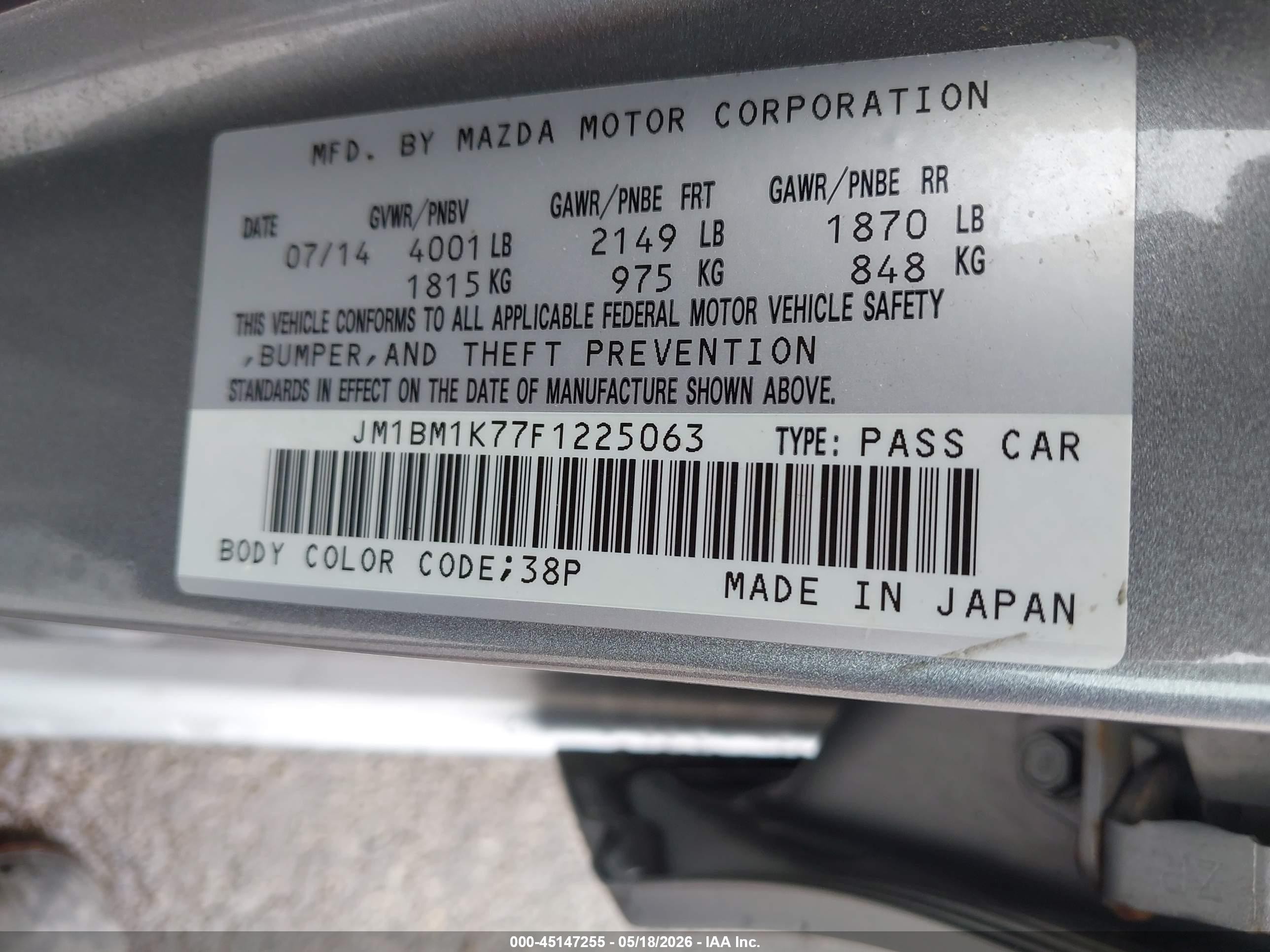 2015 Mazda Mazda3 I Sport Silver vin: JM1BM1K77F1225063