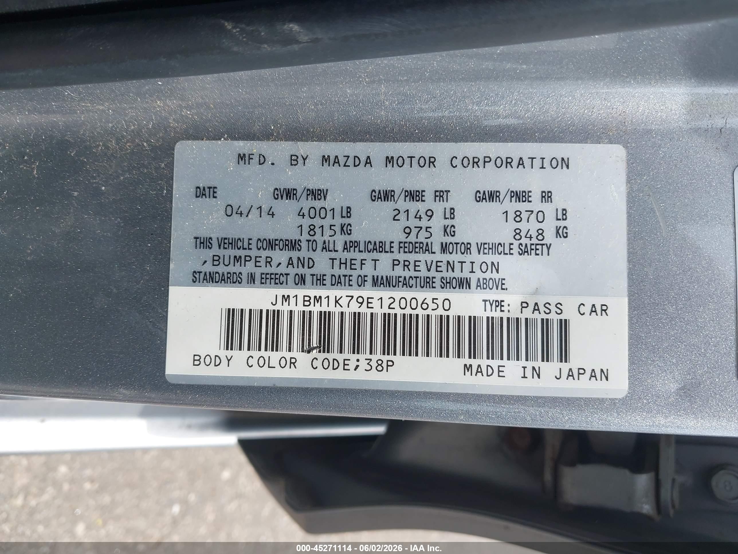 2014 Mazda Mazda3 I Sport Silver vin: JM1BM1K79E1200650