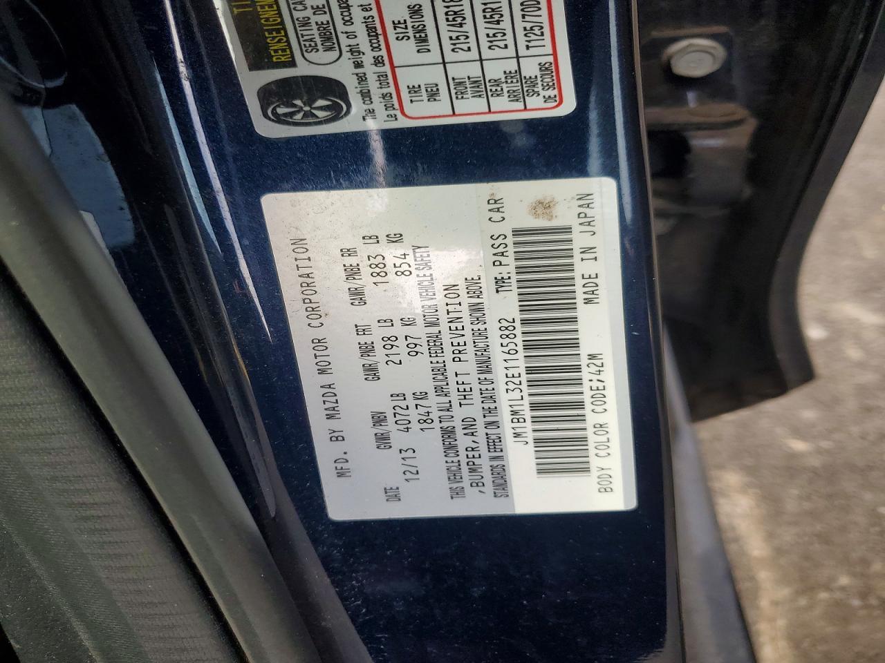 2014 Mazda 3 Touring Blue vin: JM1BM1L32E1165882