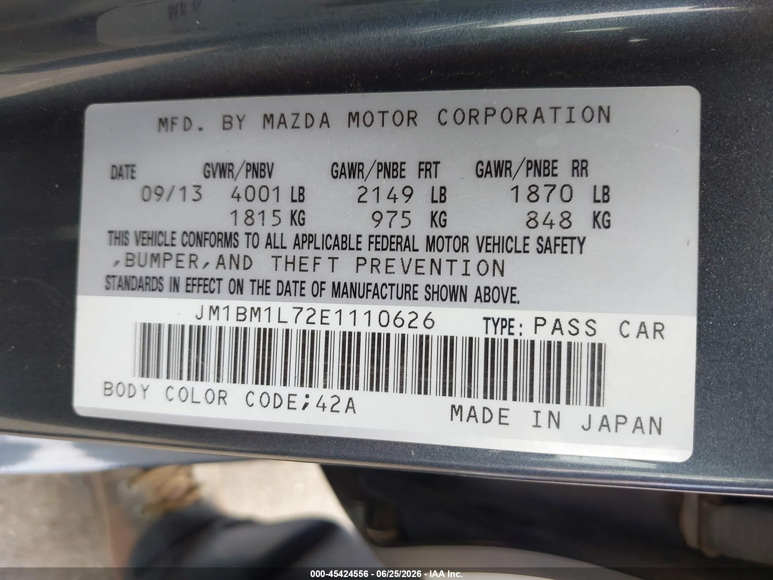 2014 Mazda Mazda3 I Touring Gray vin: JM1BM1L72E1110626