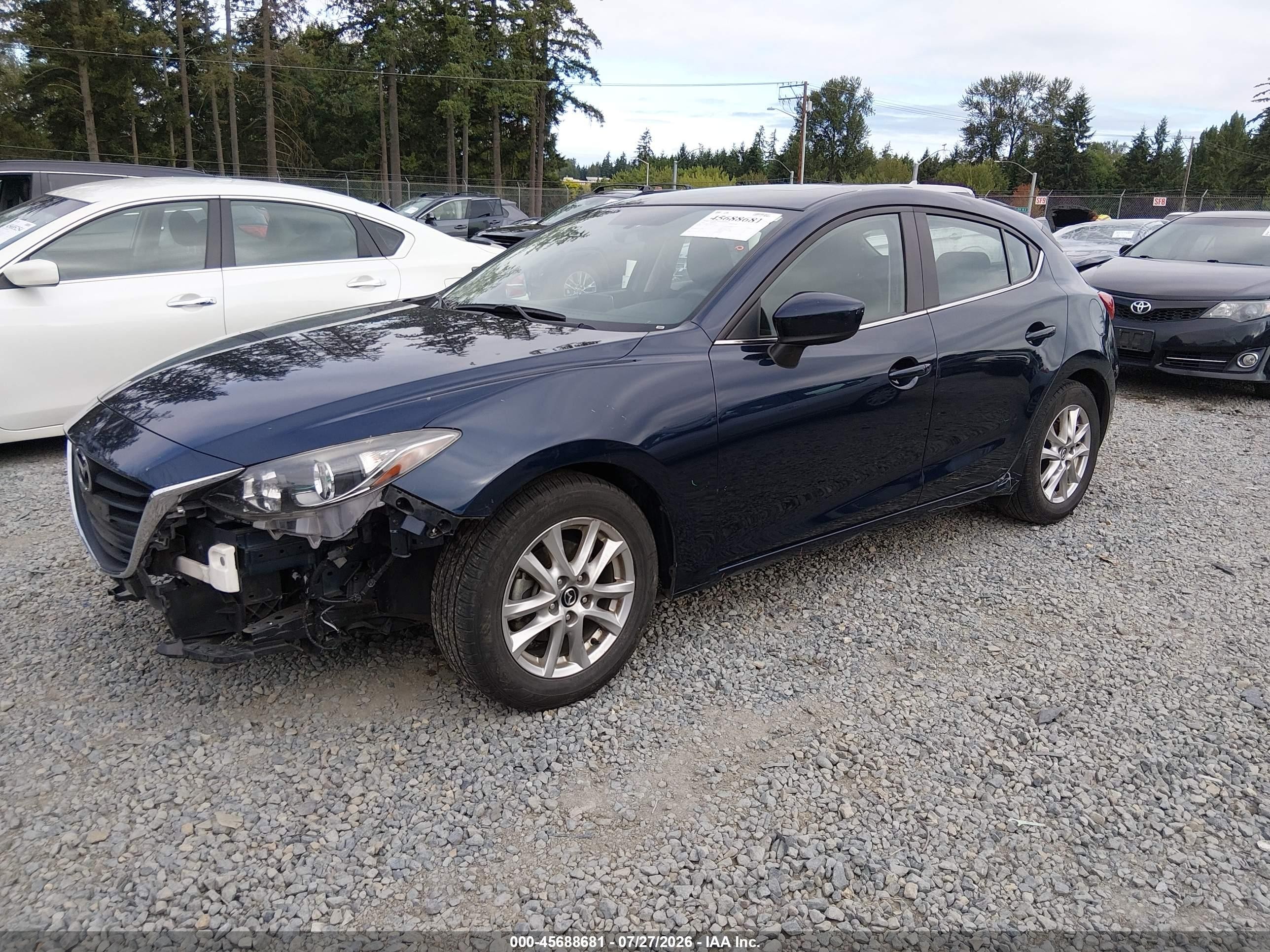 2015 Mazda Mazda3 I Touring Dark Blue vin: JM1BM1L7XF1251316