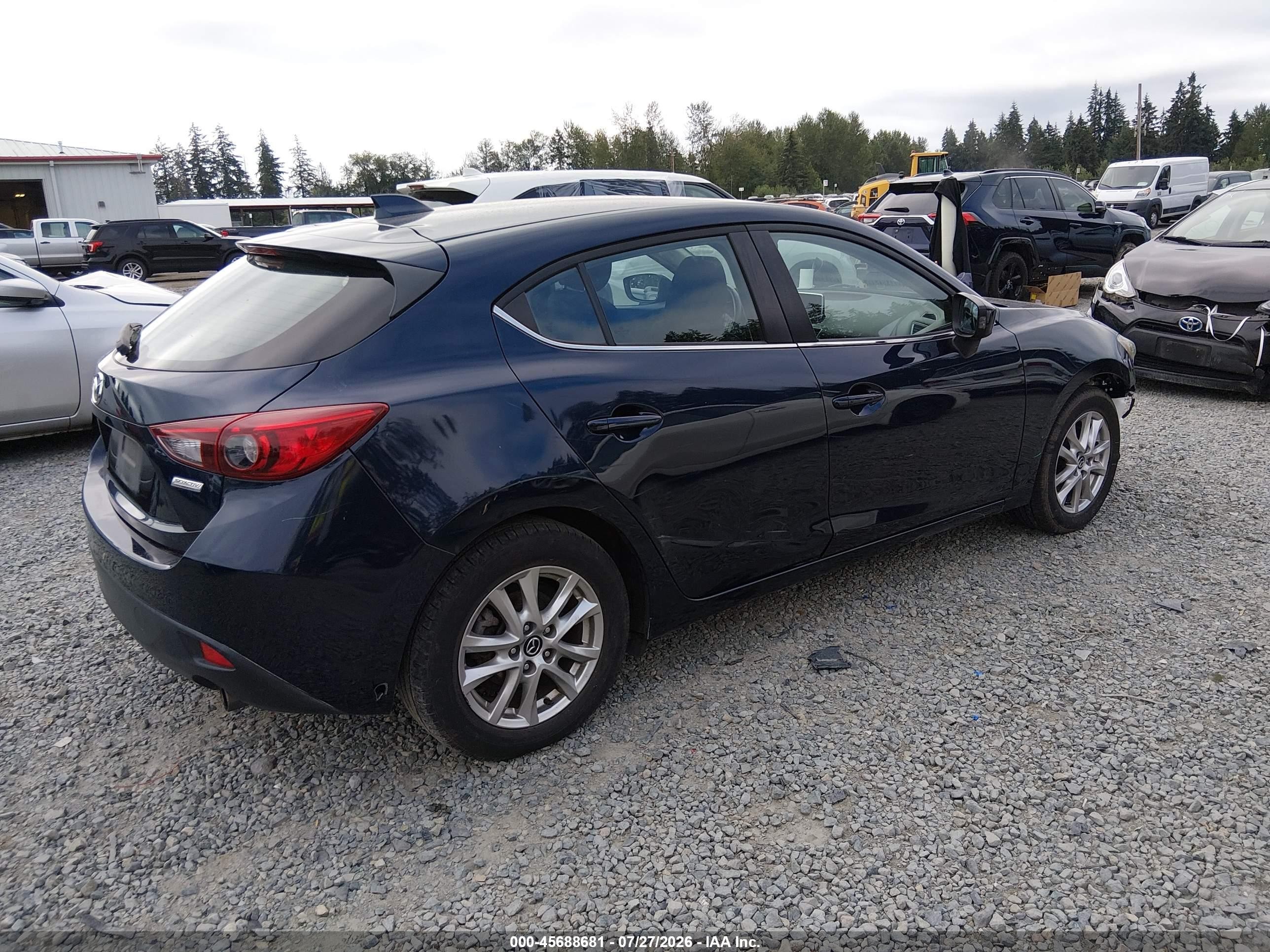 2015 Mazda Mazda3 I Touring Dark Blue vin: JM1BM1L7XF1251316