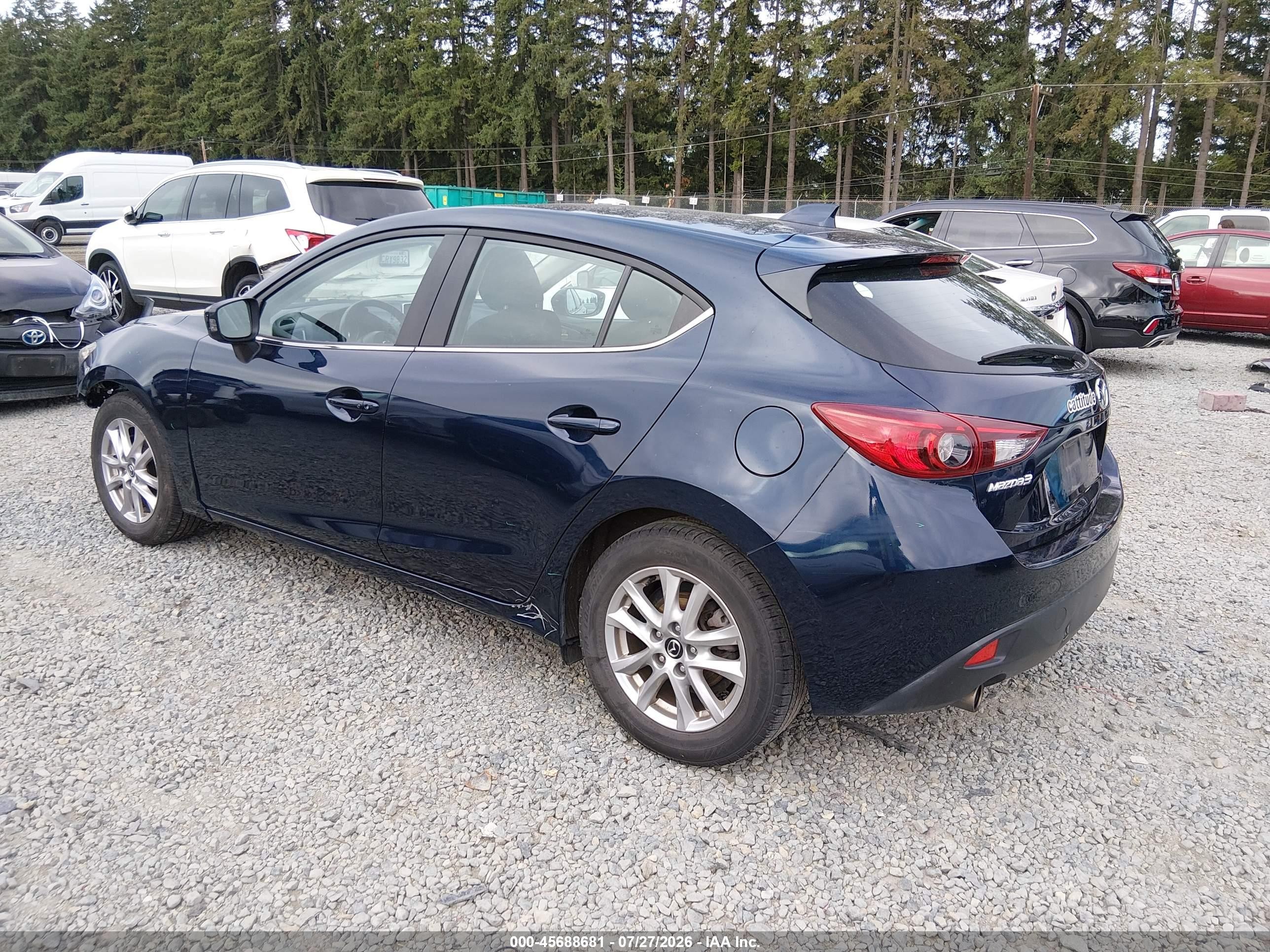 2015 Mazda Mazda3 I Touring Dark Blue vin: JM1BM1L7XF1251316
