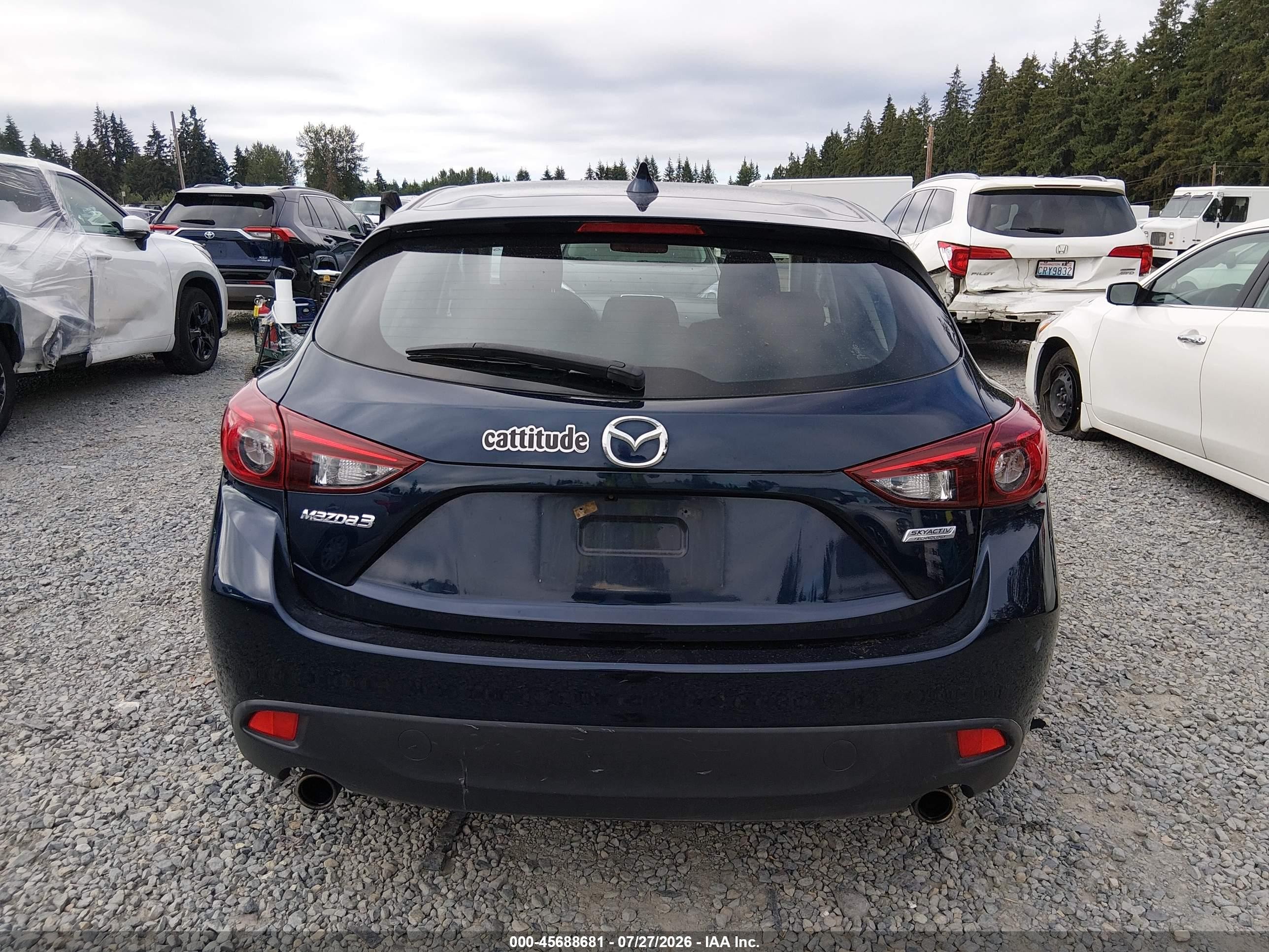2015 Mazda Mazda3 I Touring Dark Blue vin: JM1BM1L7XF1251316
