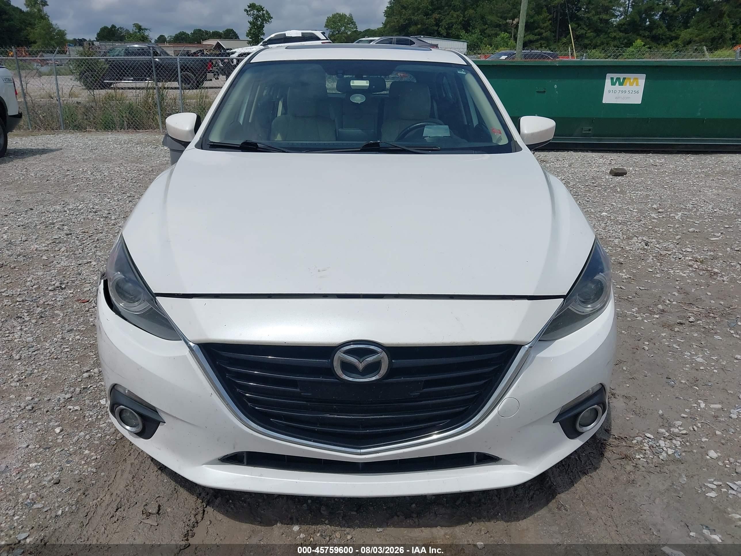 2015 Mazda Mazda3 S Grand Touring White vin: JM1BM1M30F1238117