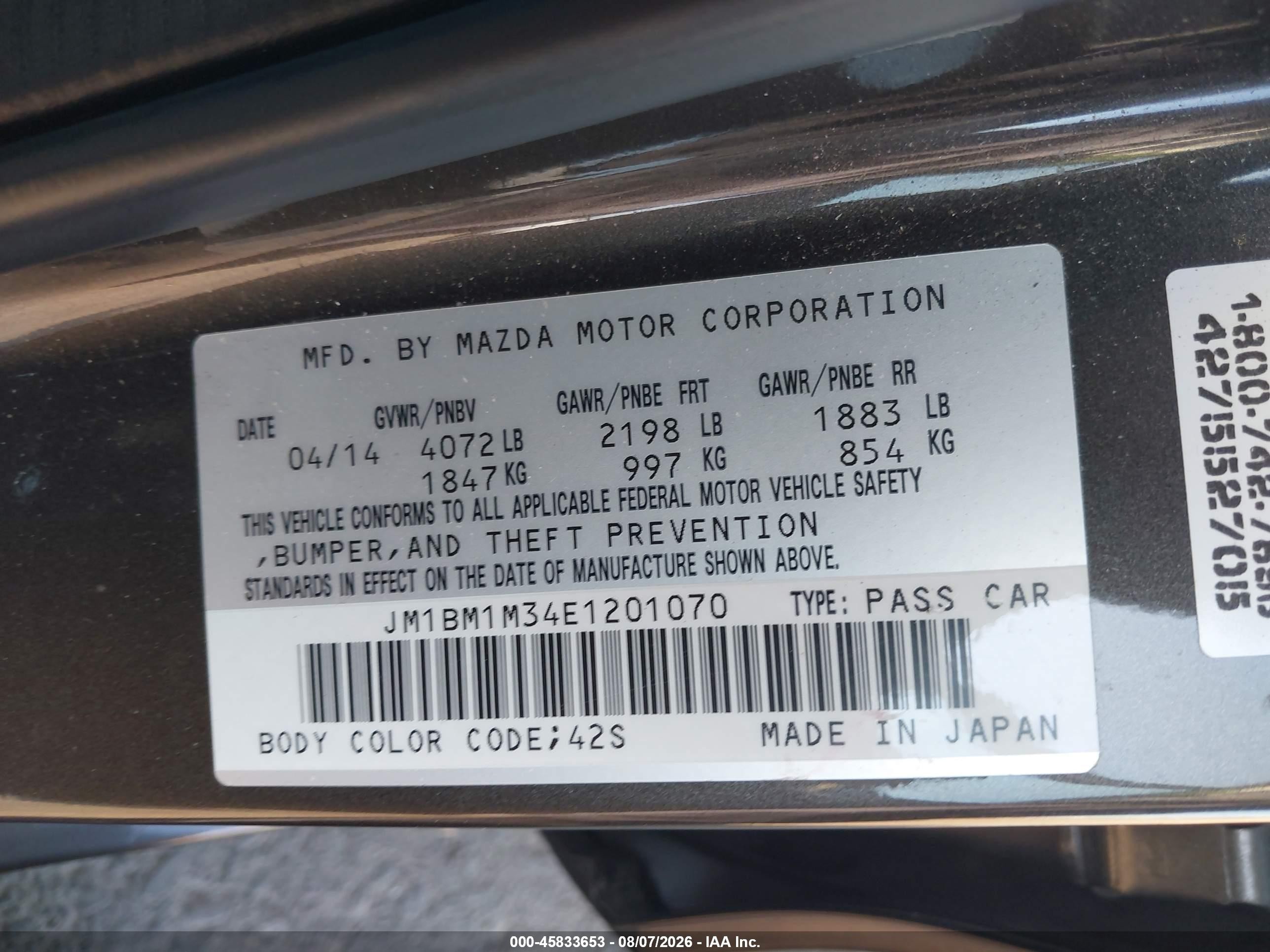 2014 Mazda Mazda3 S Grand Touring Brown vin: JM1BM1M34E1201070