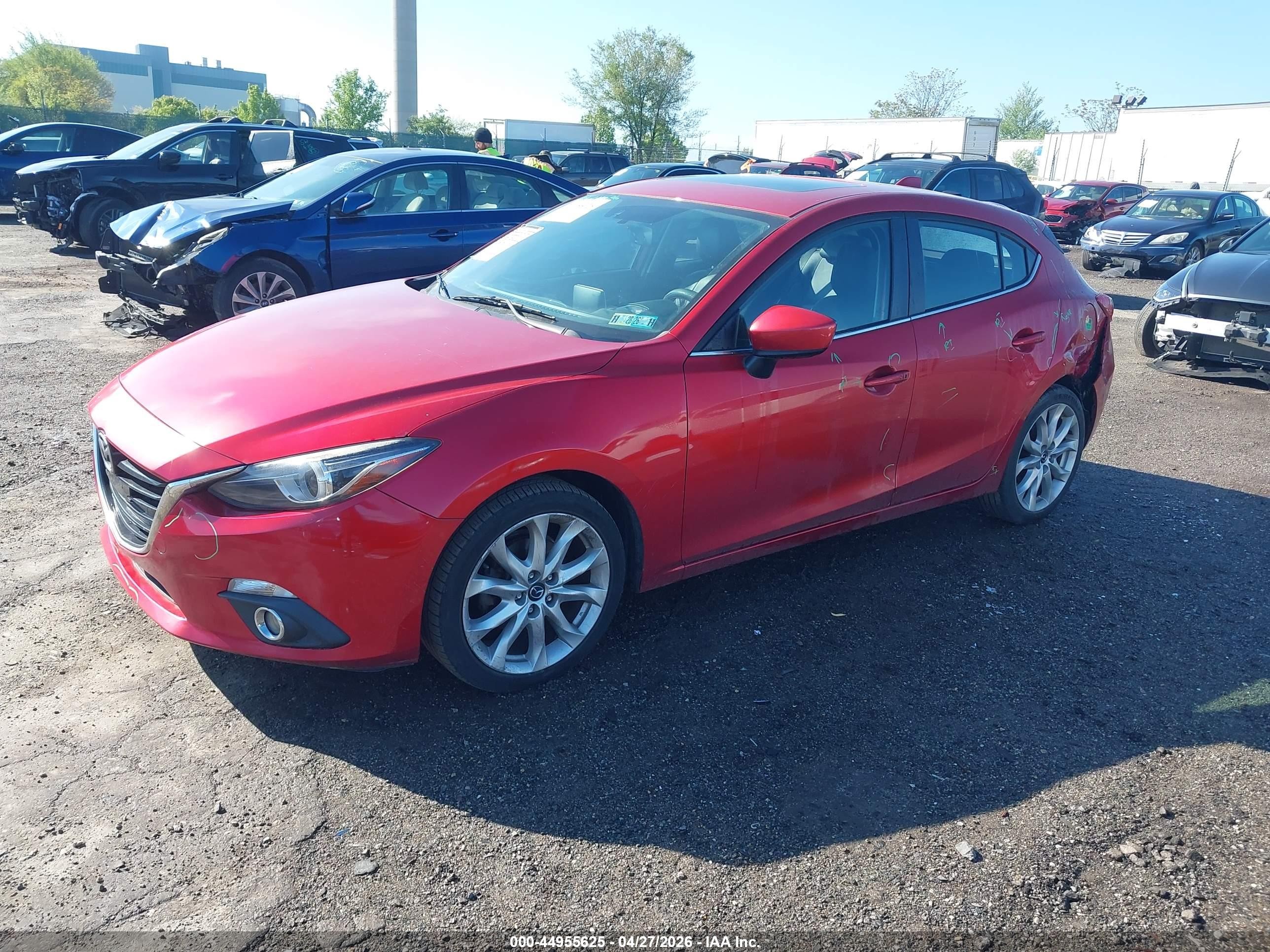 2015 Mazda Mazda3 S Grand Touring Красный vin: JM1BM1M36F1230779