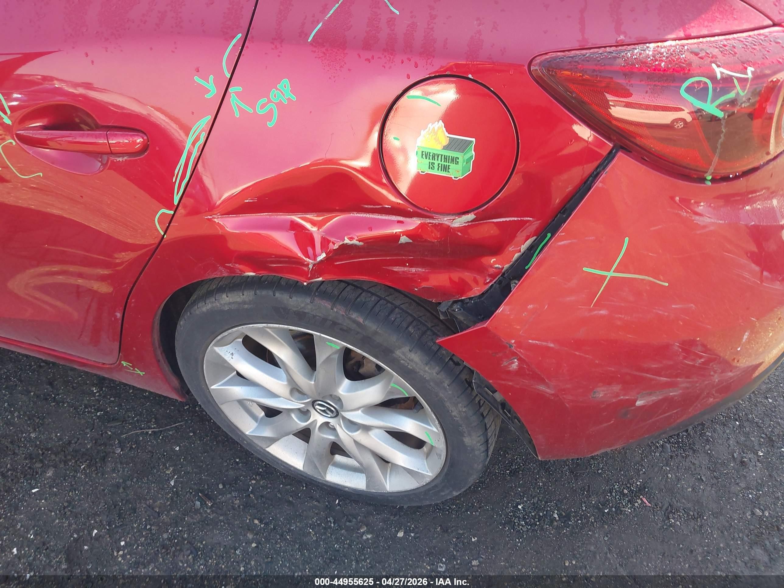 2015 Mazda Mazda3 S Grand Touring Красный vin: JM1BM1M36F1230779