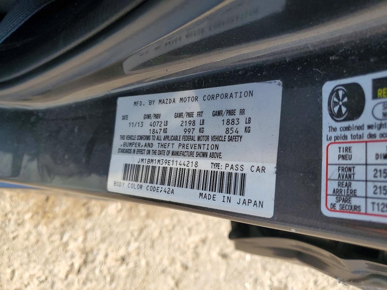 2014 Mazda 3 Grand Touring Угольный vin: JM1BM1M39E1144218