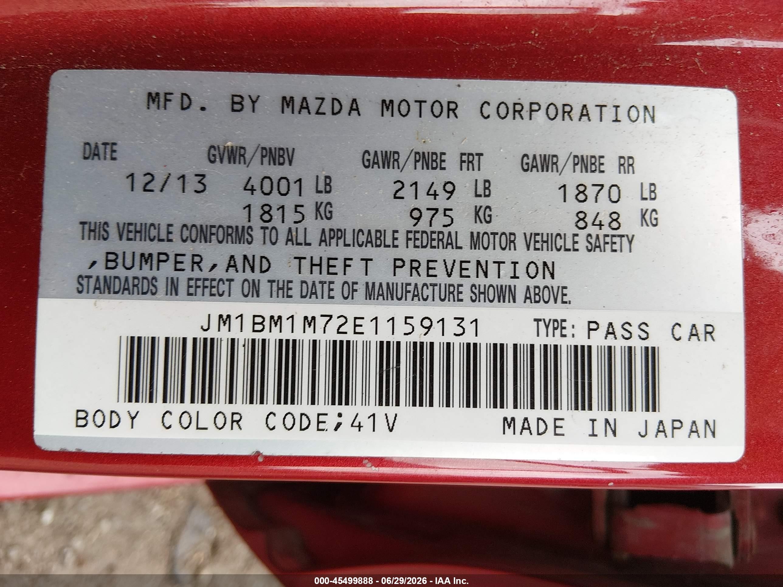 2014 Mazda Mazda3 I Grand Touring Red vin: JM1BM1M72E1159131