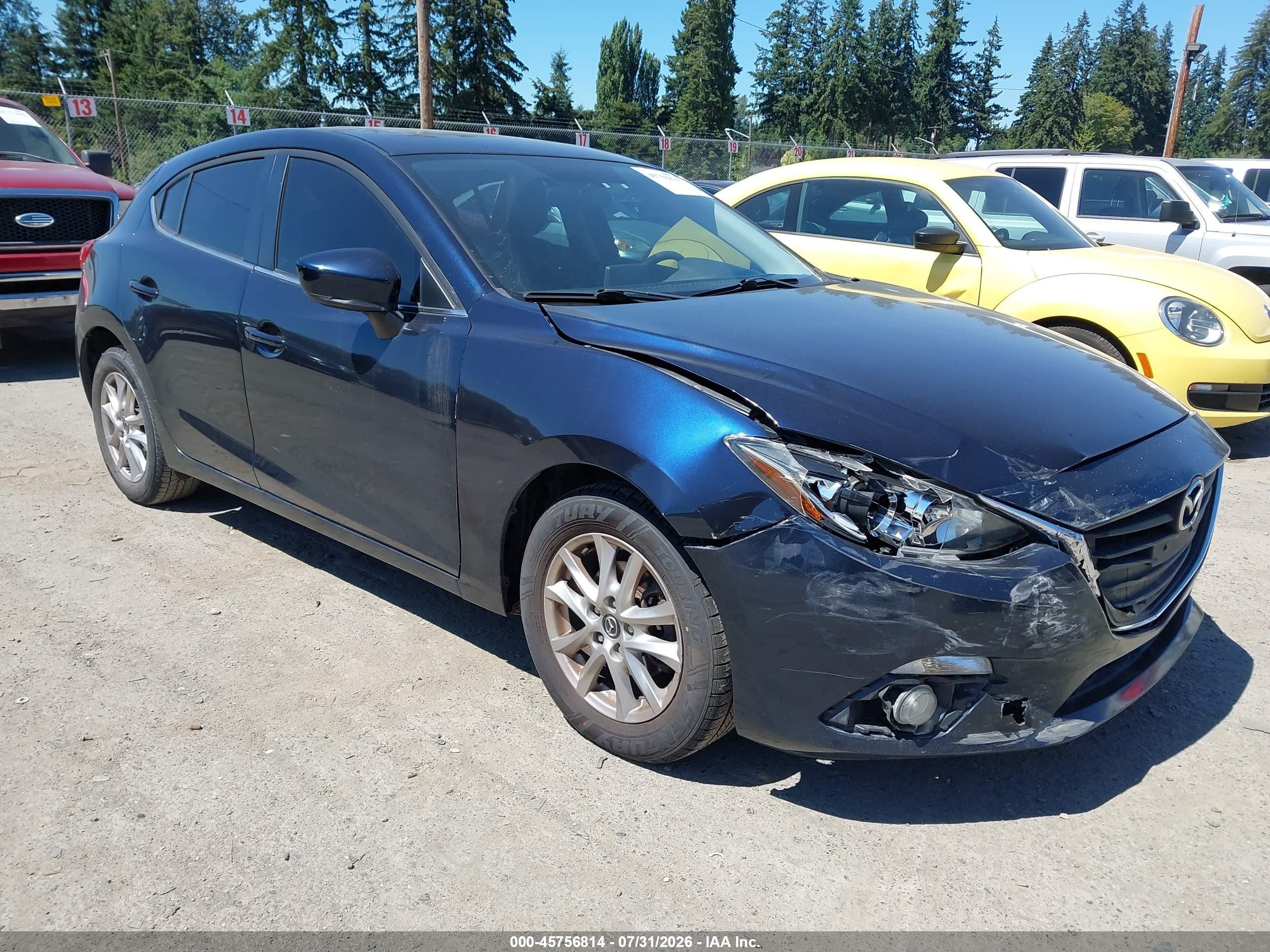 2015 Mazda Mazda3 I Grand Touring Синий vin: JM1BM1M73F1240365