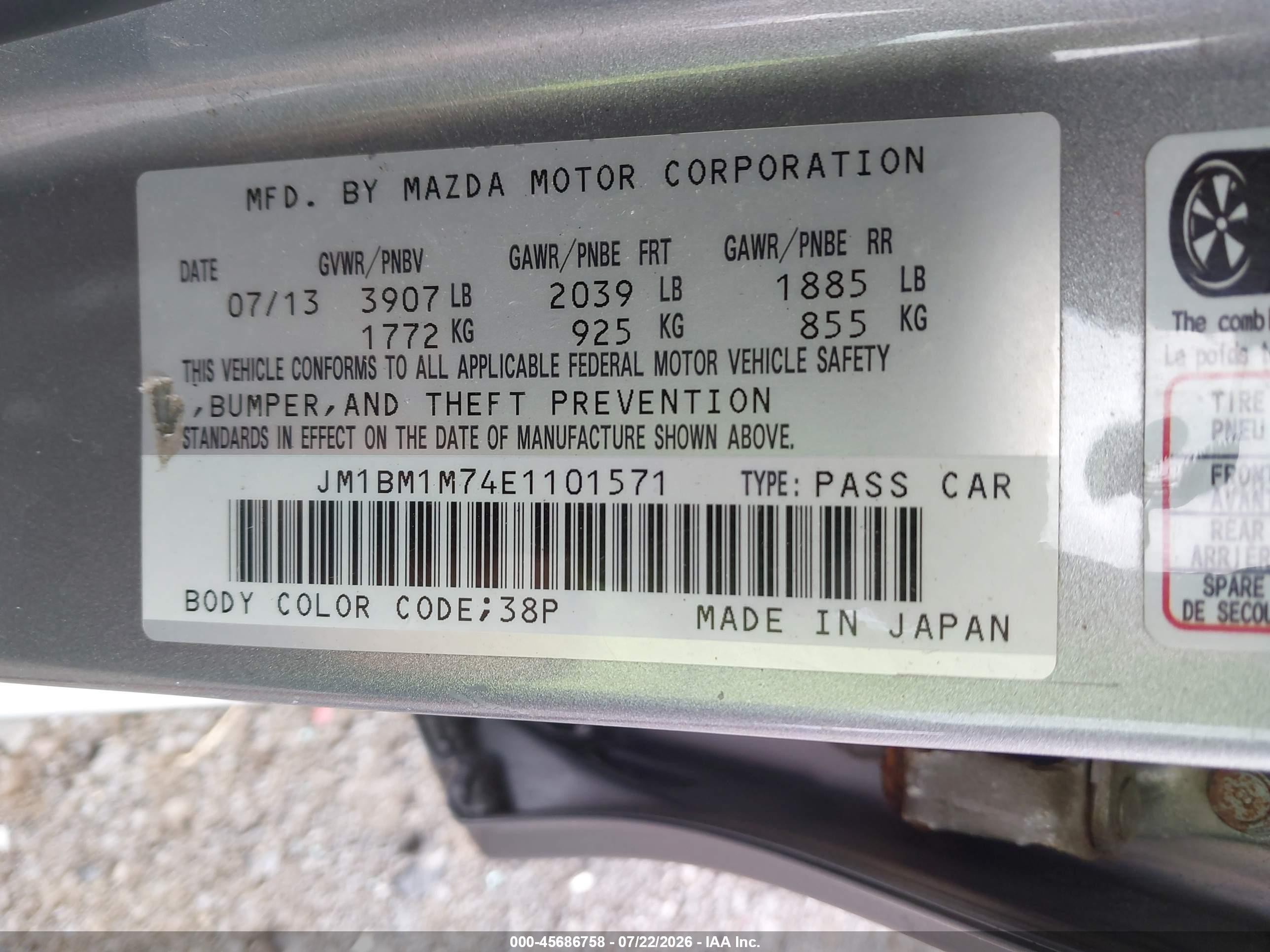 2014 Mazda Mazda3 I Grand Touring Silver vin: JM1BM1M74E1101571