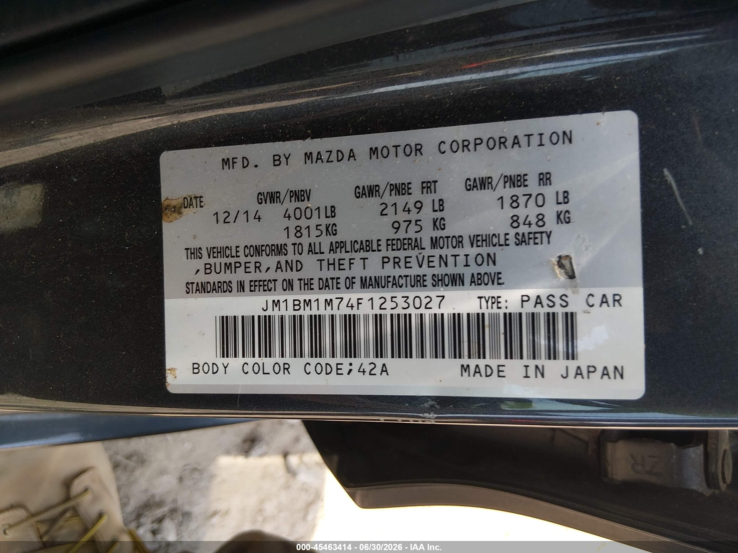 2015 Mazda Mazda3 I Grand Touring Gray vin: JM1BM1M74F1253027