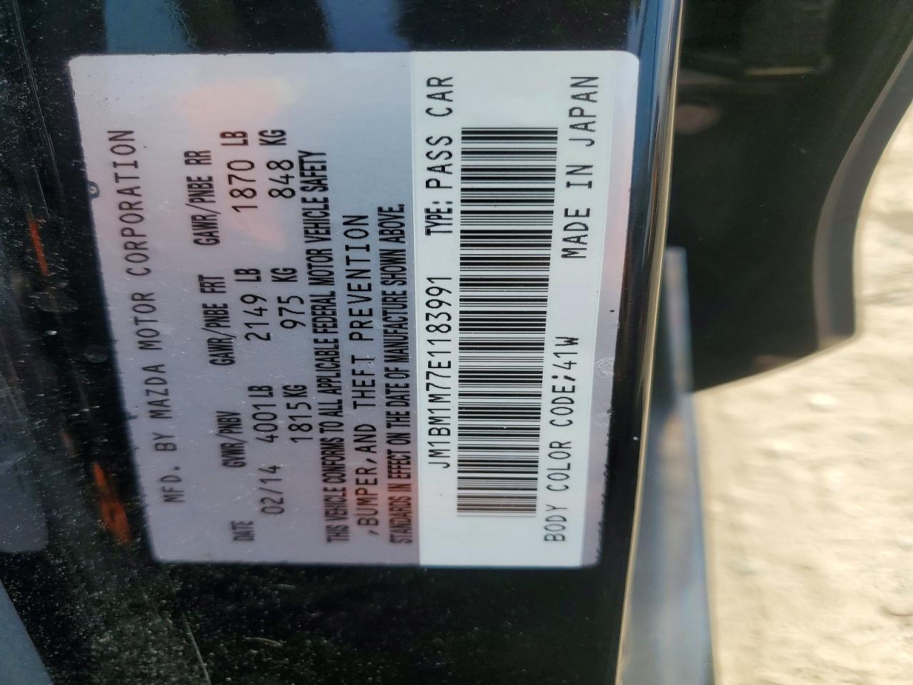 2014 Mazda 3 Grand Touring Угольный vin: JM1BM1M77E1183991