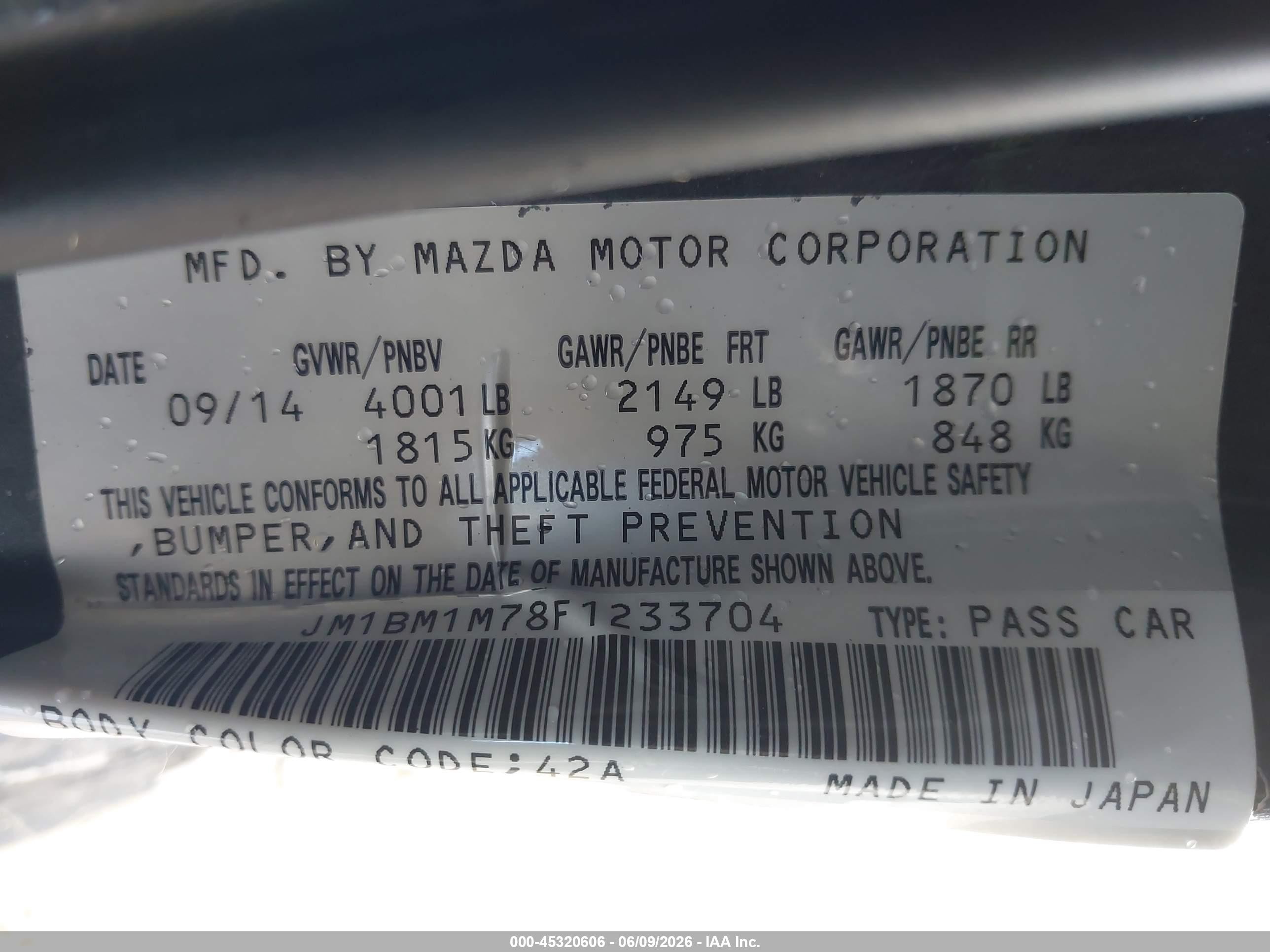 2015 Mazda Mazda3 I Grand Touring Gray vin: JM1BM1M78F1233704