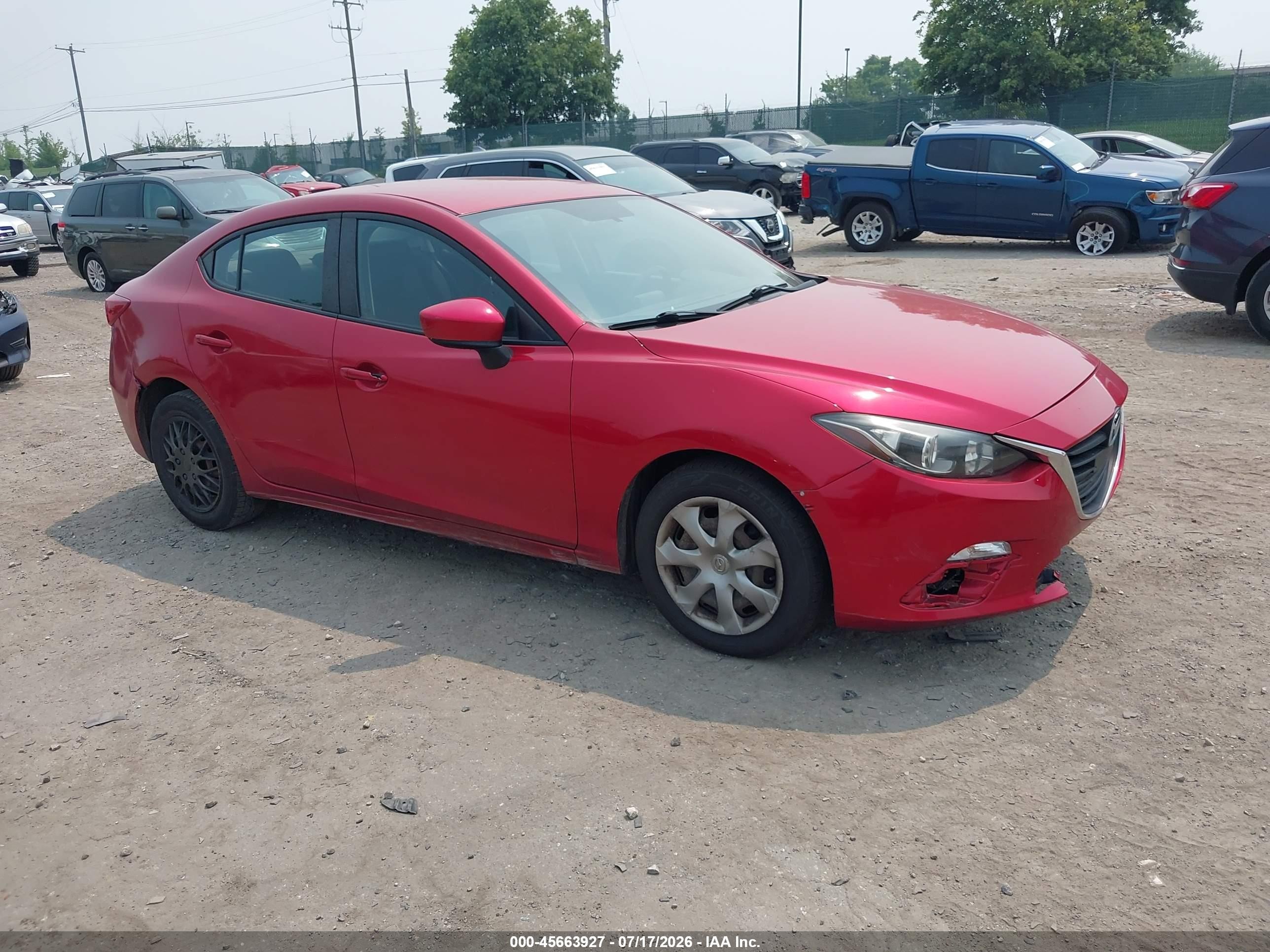 2014 Mazda Mazda3 I Sport Красный vin: JM1BM1U70E1166532