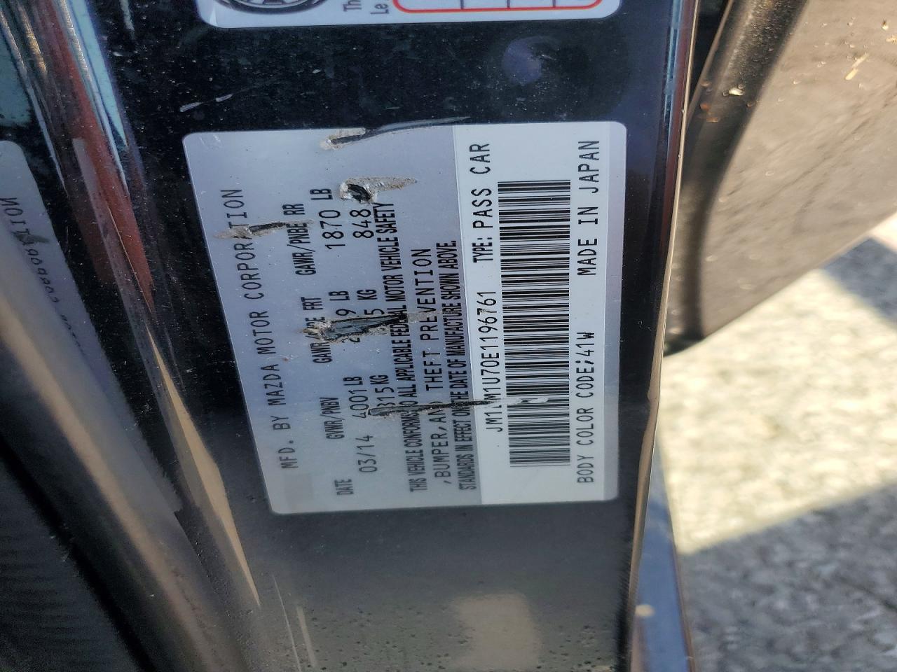 2014 Mazda 3 Sport Black vin: JM1BM1U70E1196761
