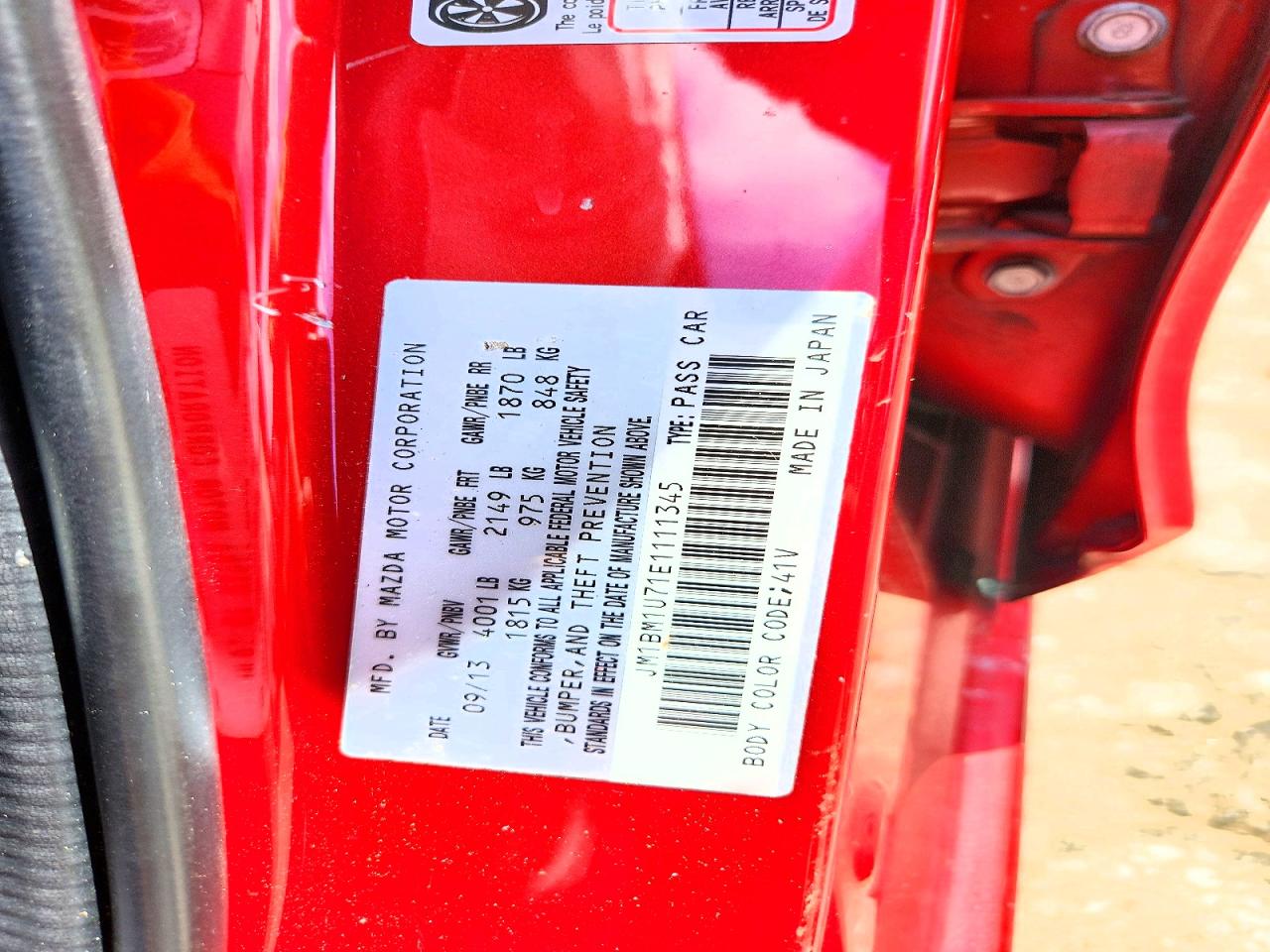 2014 Mazda 3 Sport Red vin: JM1BM1U71E1111345