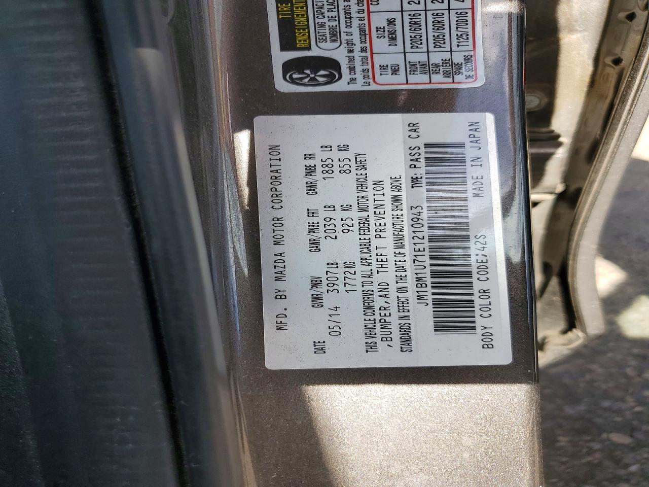 2014 Mazda 3 Sport Gray vin: JM1BM1U71E1210943