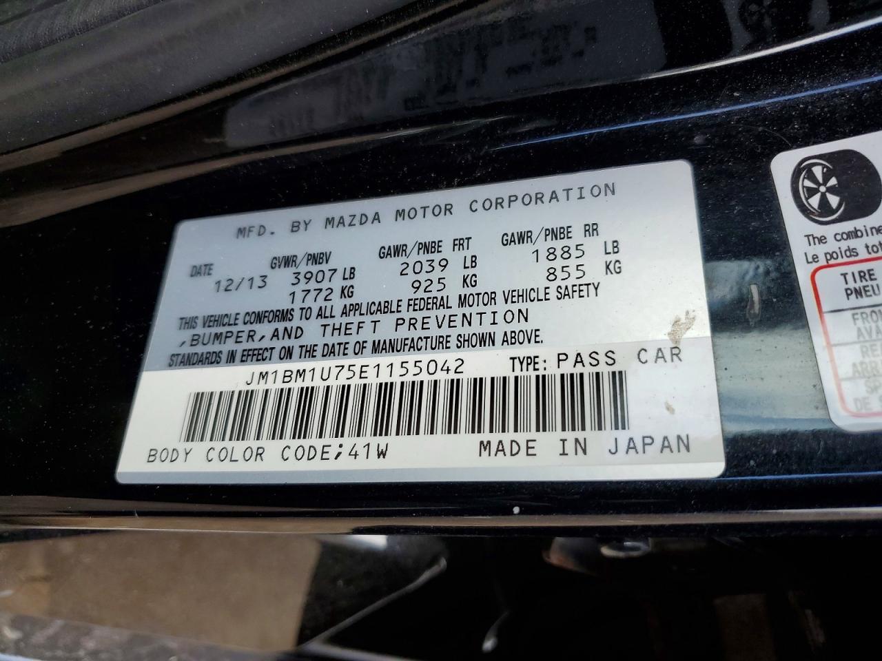 2014 Mazda 3 Sport Черный vin: JM1BM1U75E1155042