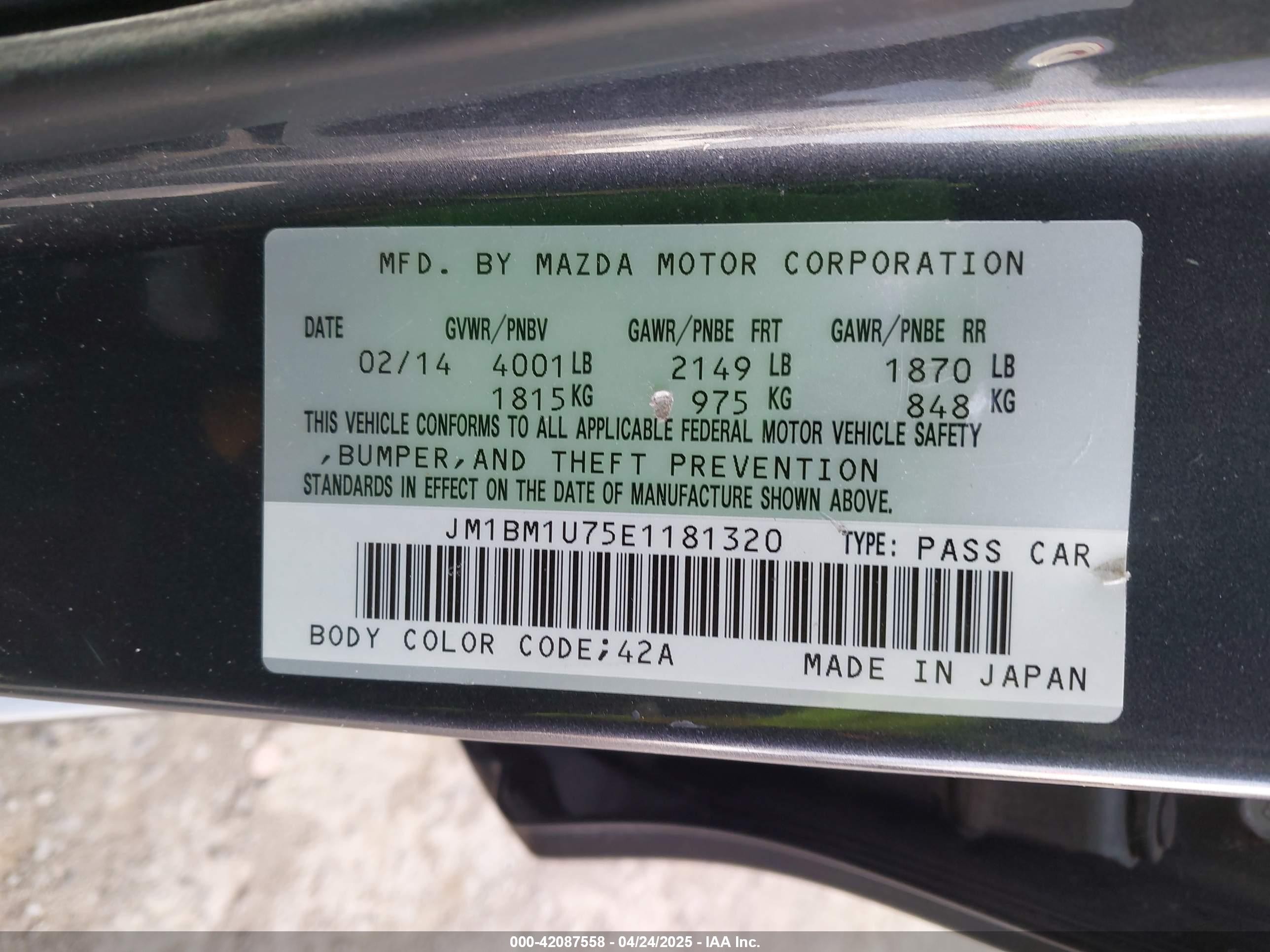 2014 Mazda Mazda3 I Sport Серый vin: JM1BM1U75E1181320