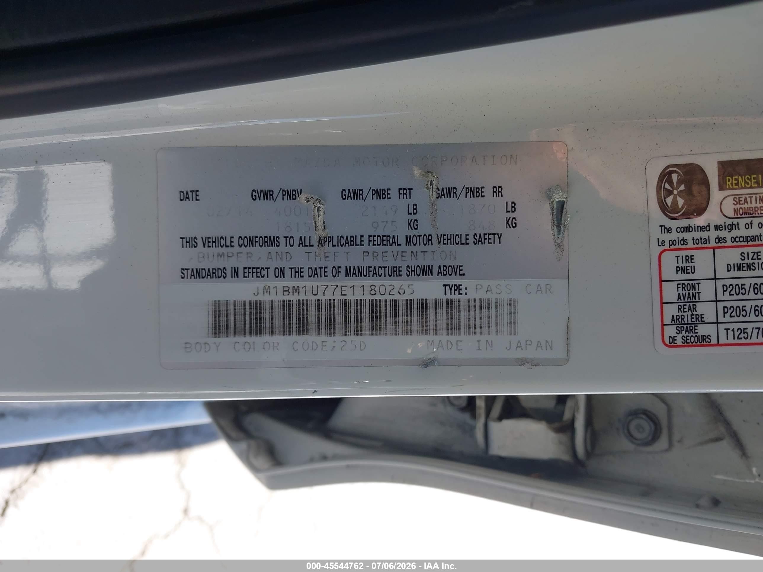 2014 Mazda Mazda3 I Sport White vin: JM1BM1U77E1180265