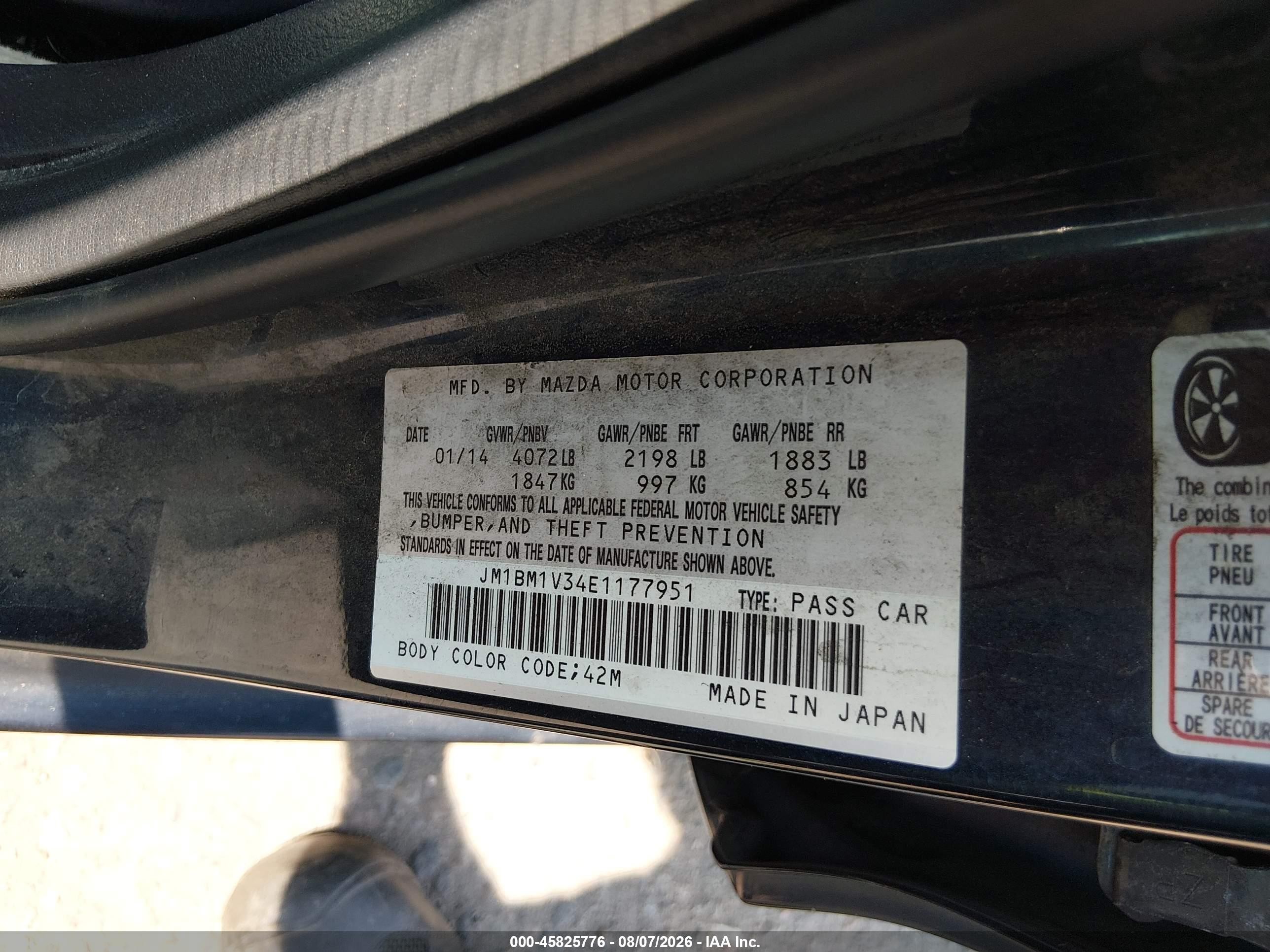 2014 Mazda Mazda3 S Touring Blue vin: JM1BM1V34E1177951