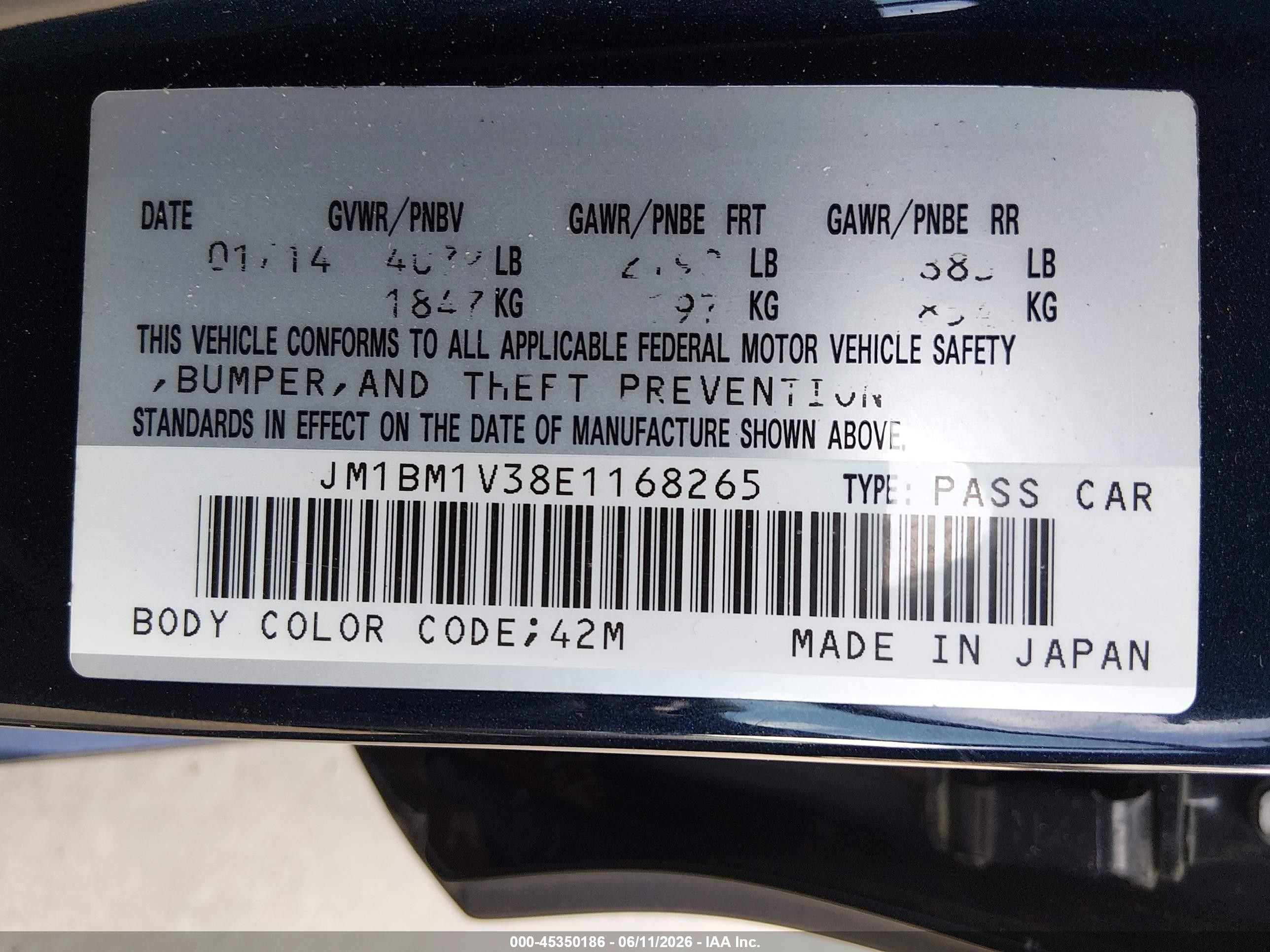 2014 Mazda Mazda3 S Touring Синий vin: JM1BM1V38E1168265