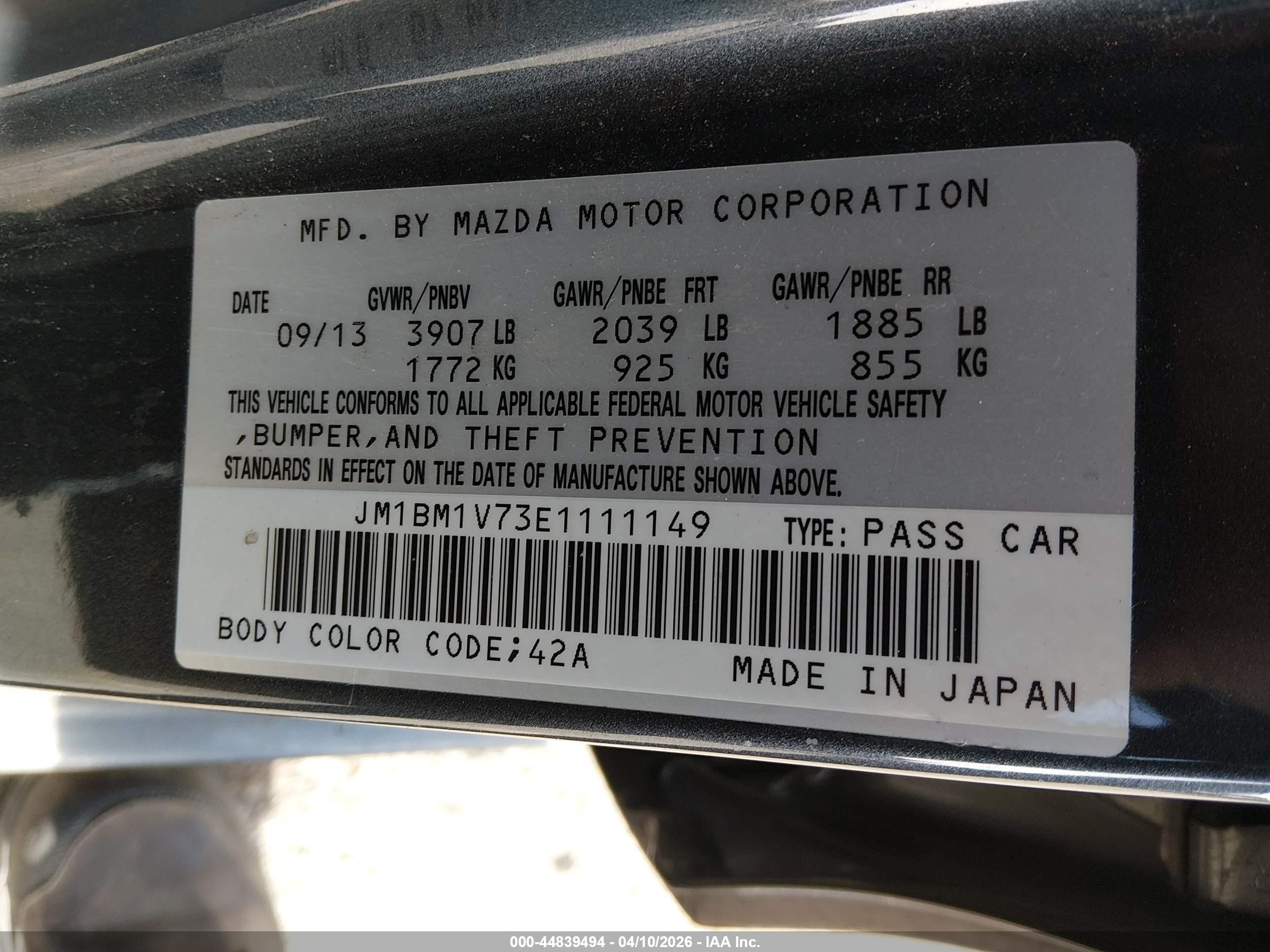 2014 Mazda Mazda3 I Touring Silver vin: JM1BM1V73E1111149