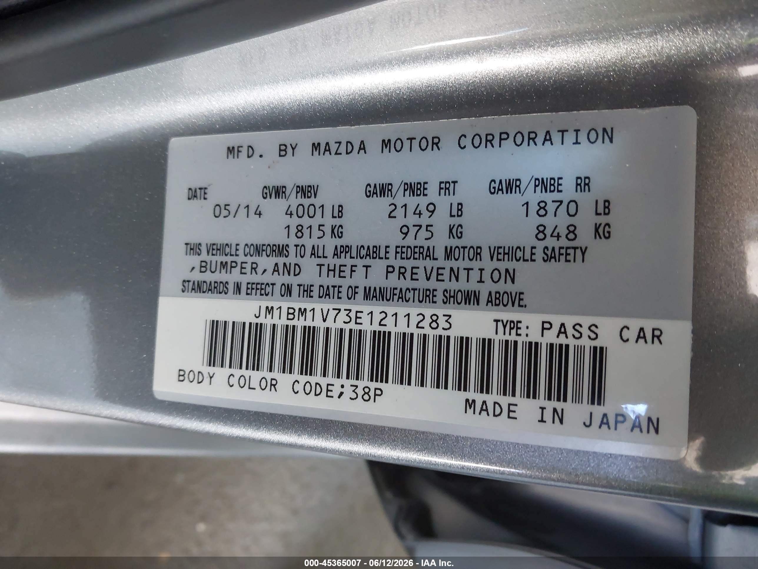 2014 Mazda Mazda3 I Touring Silver vin: JM1BM1V73E1211283