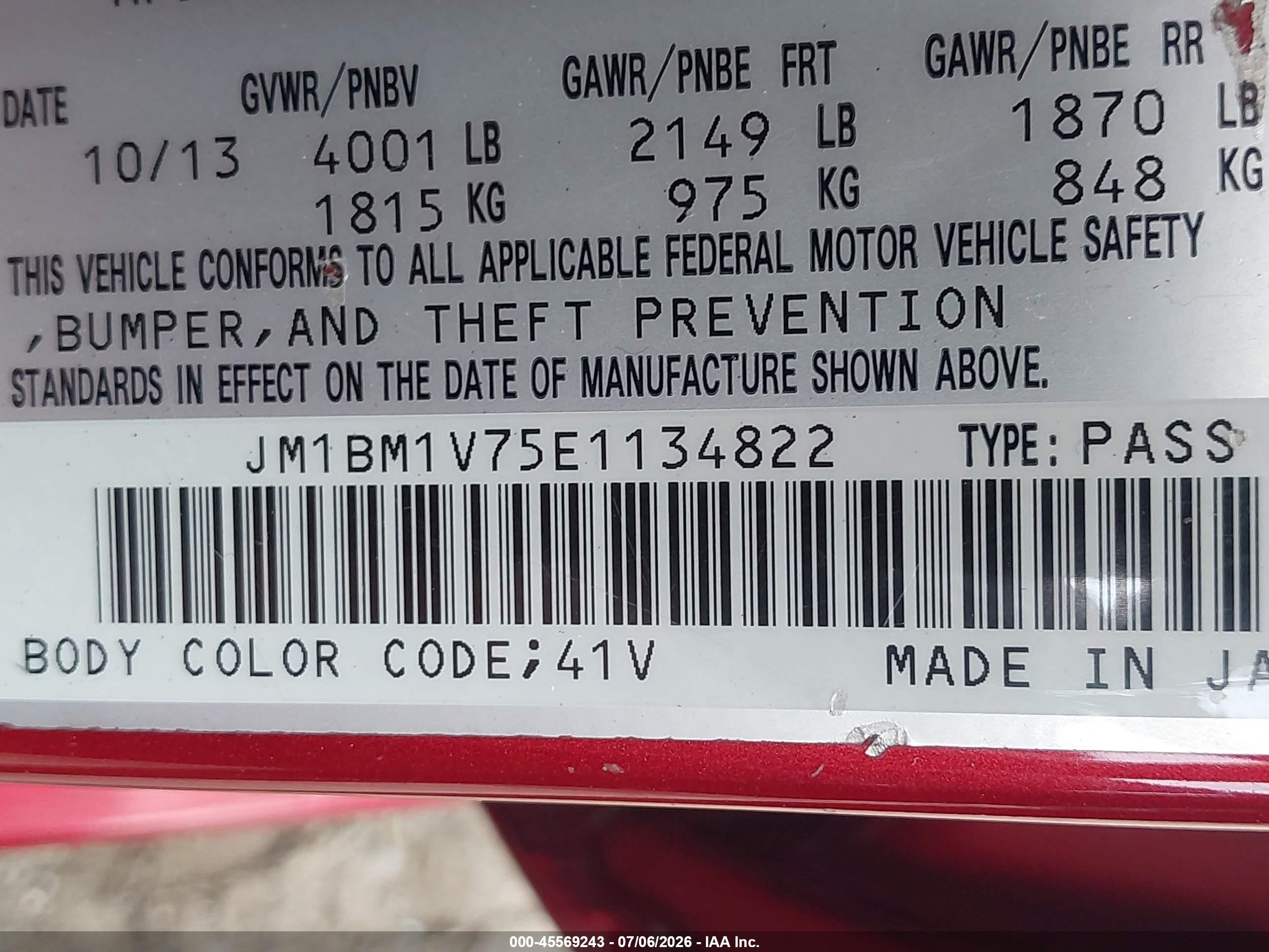 2014 Mazda Mazda3 I Touring Red vin: JM1BM1V75E1134822