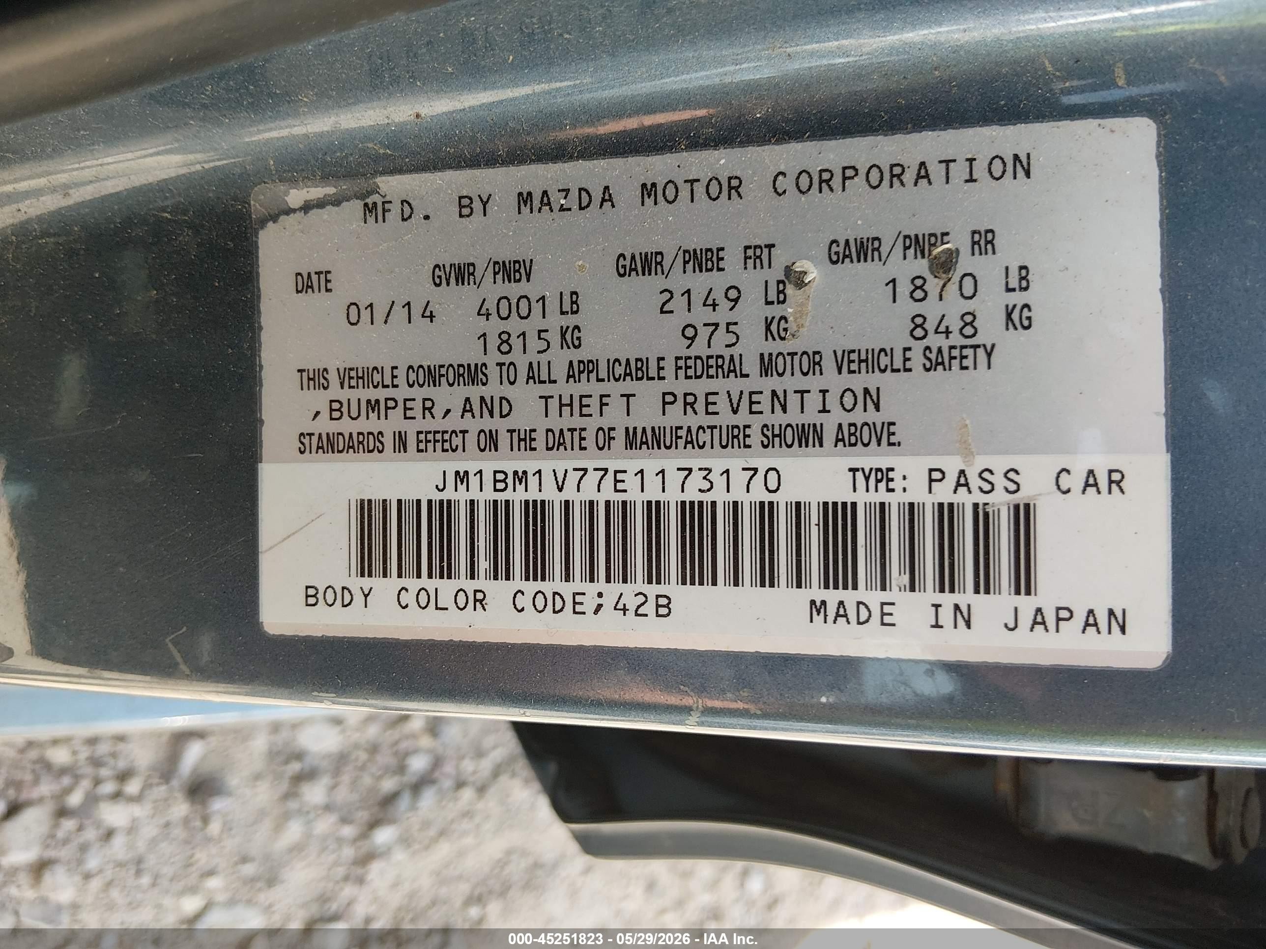 2014 Mazda Mazda3 I Touring Gray vin: JM1BM1V77E1173170