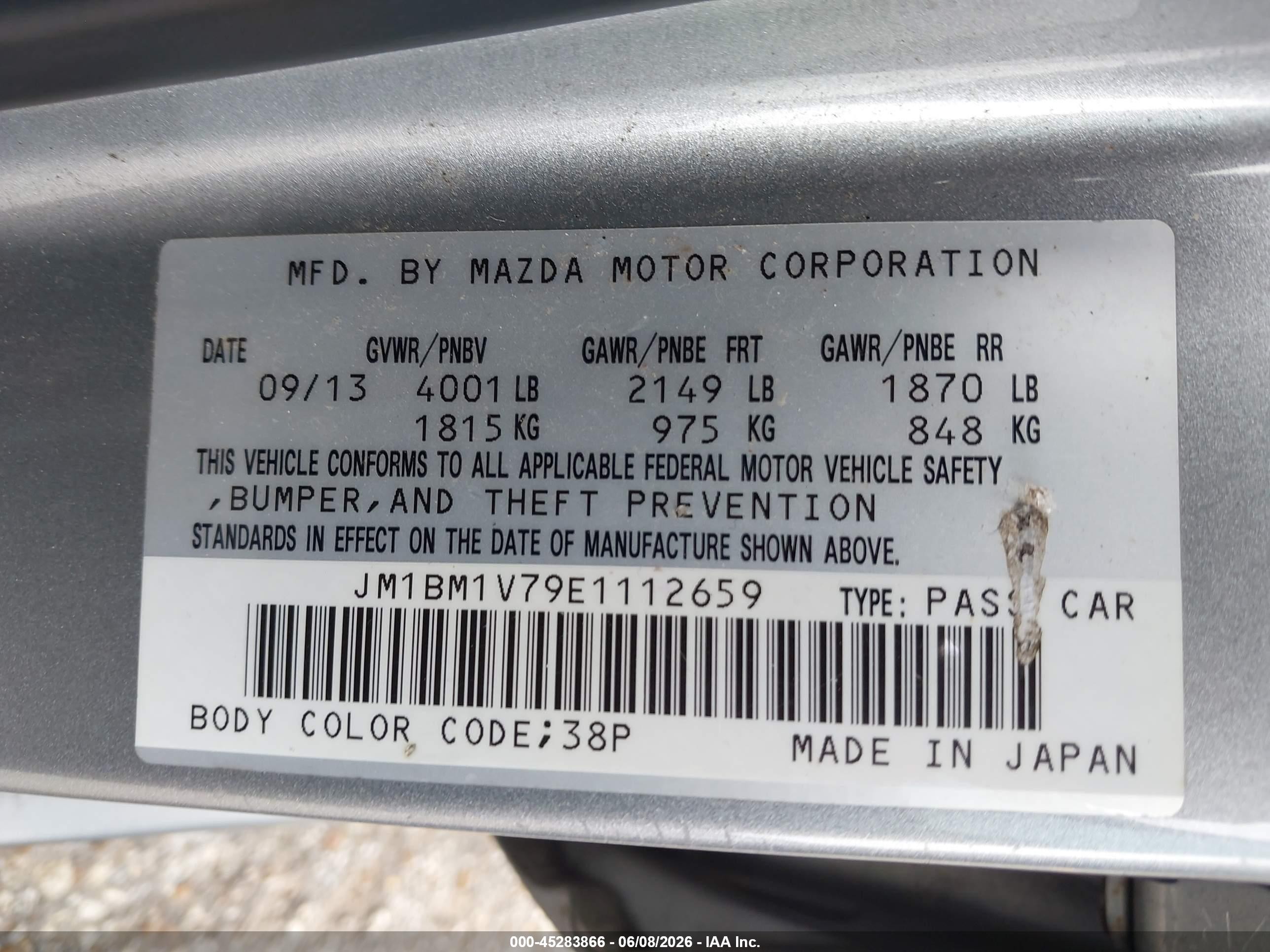 2014 Mazda Mazda3 I Touring Silver vin: JM1BM1V79E1112659