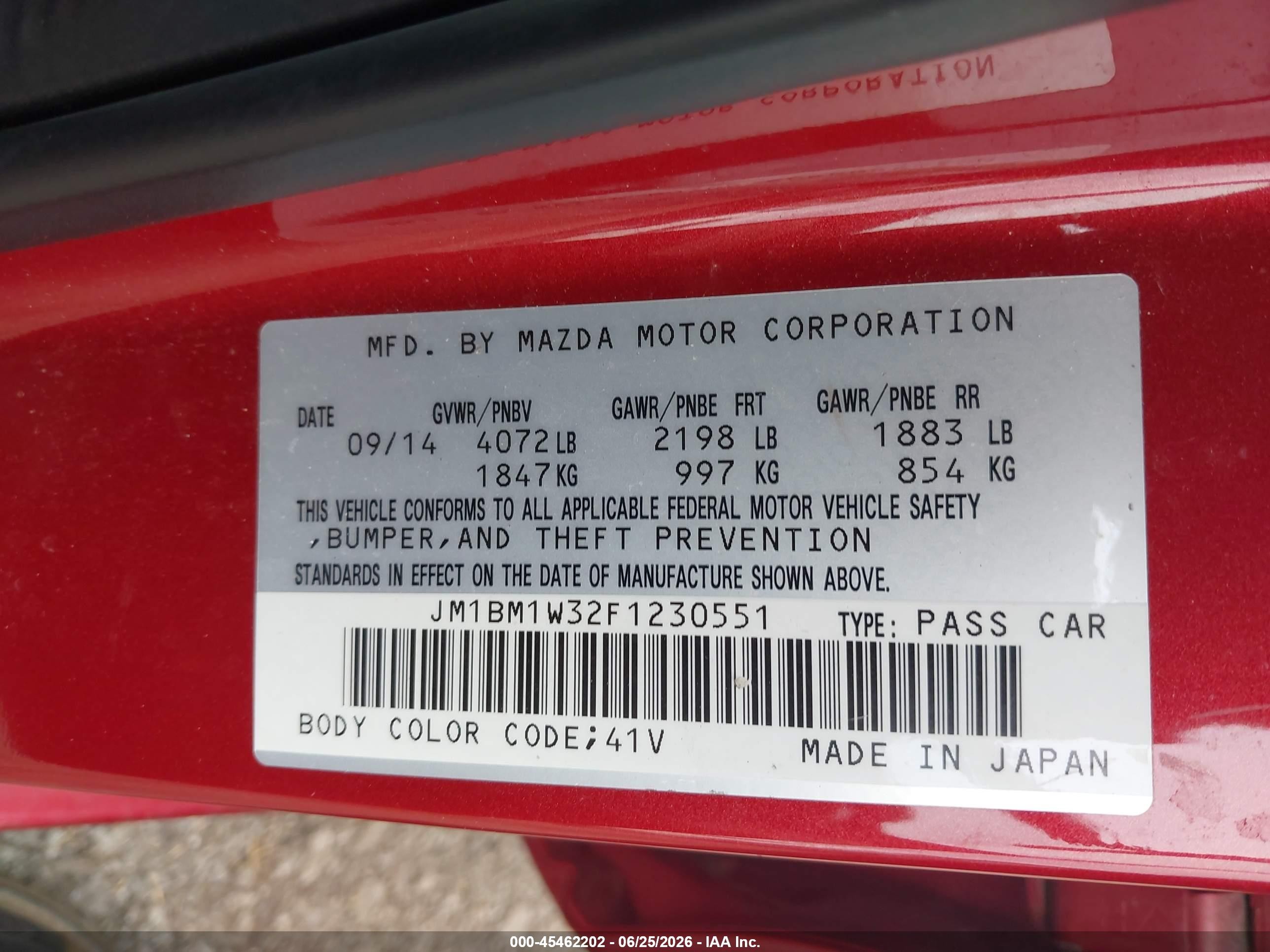 2015 Mazda Mazda3 S Grand Touring Red vin: JM1BM1W32F1230551