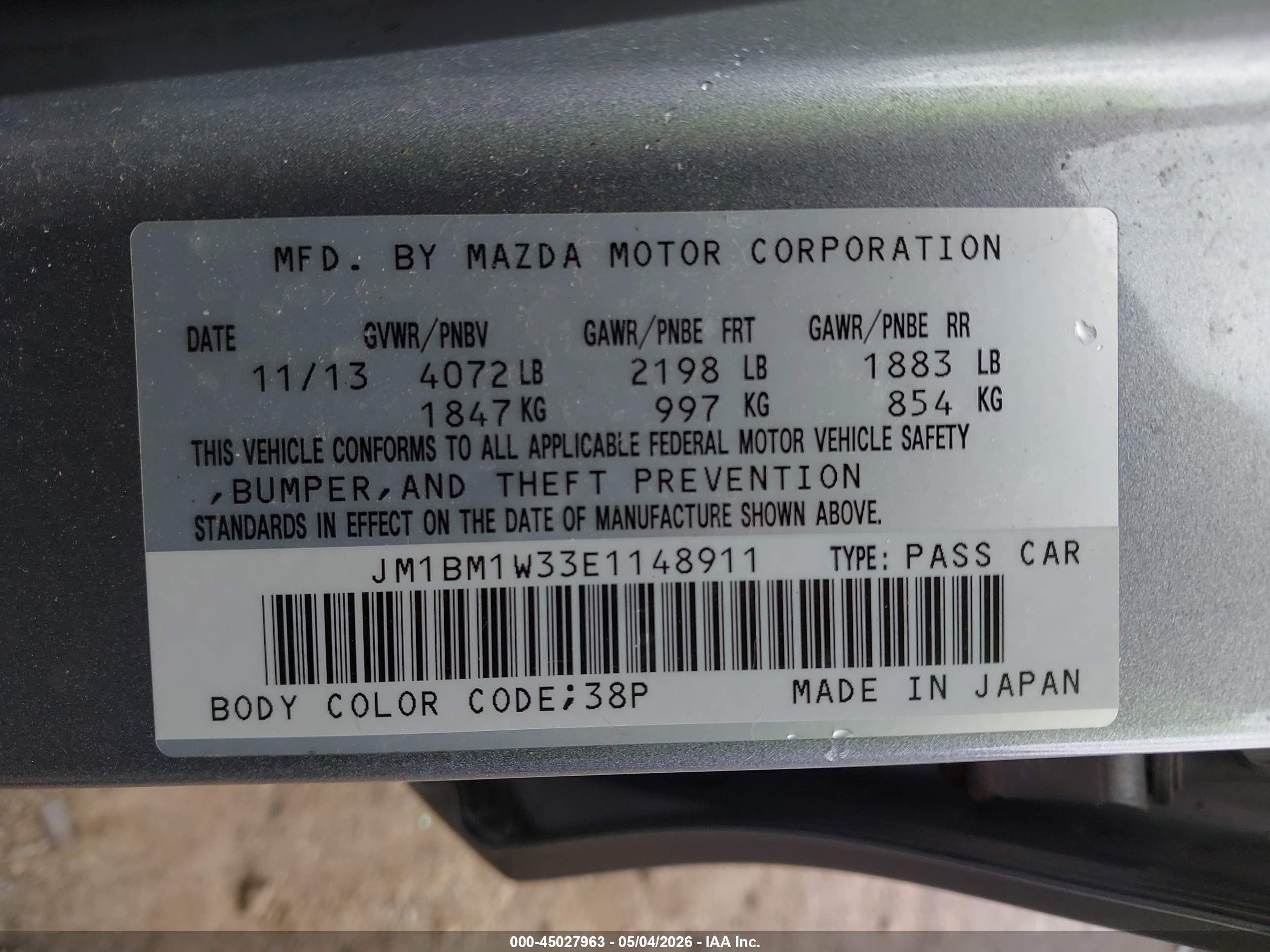 2014 Mazda Mazda3 S Grand Touring Серебряный vin: JM1BM1W33E1148911