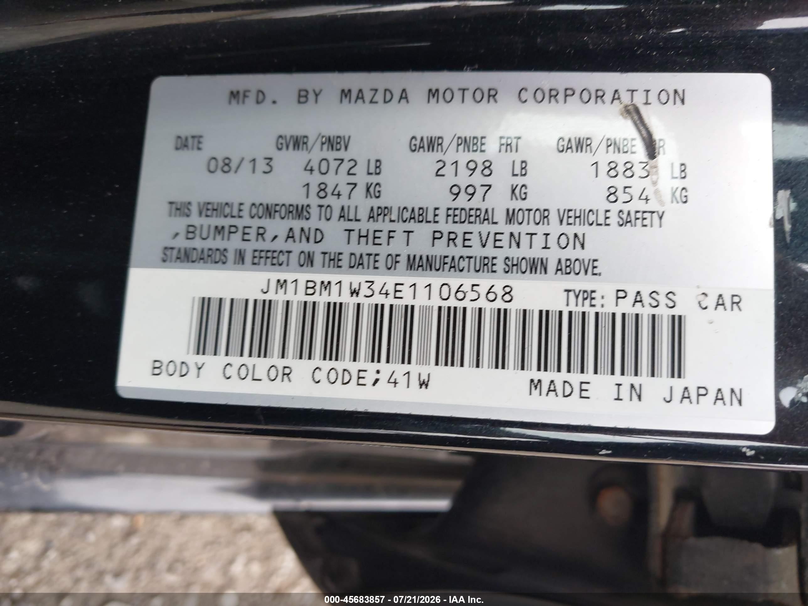 2014 Mazda Mazda3 S Grand Touring Черный vin: JM1BM1W34E1106568