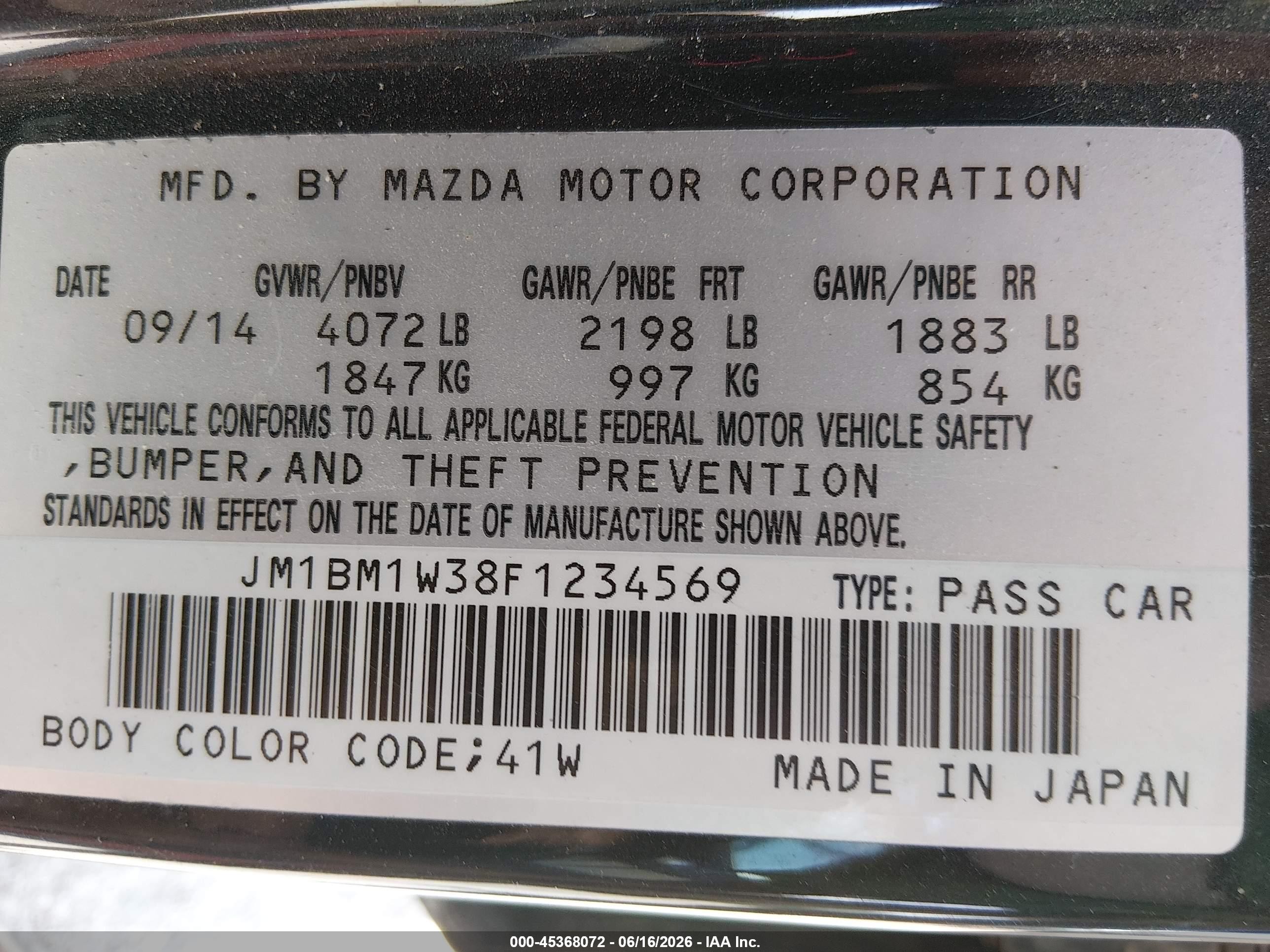 2015 Mazda Mazda3 S Grand Touring Black vin: JM1BM1W38F1234569